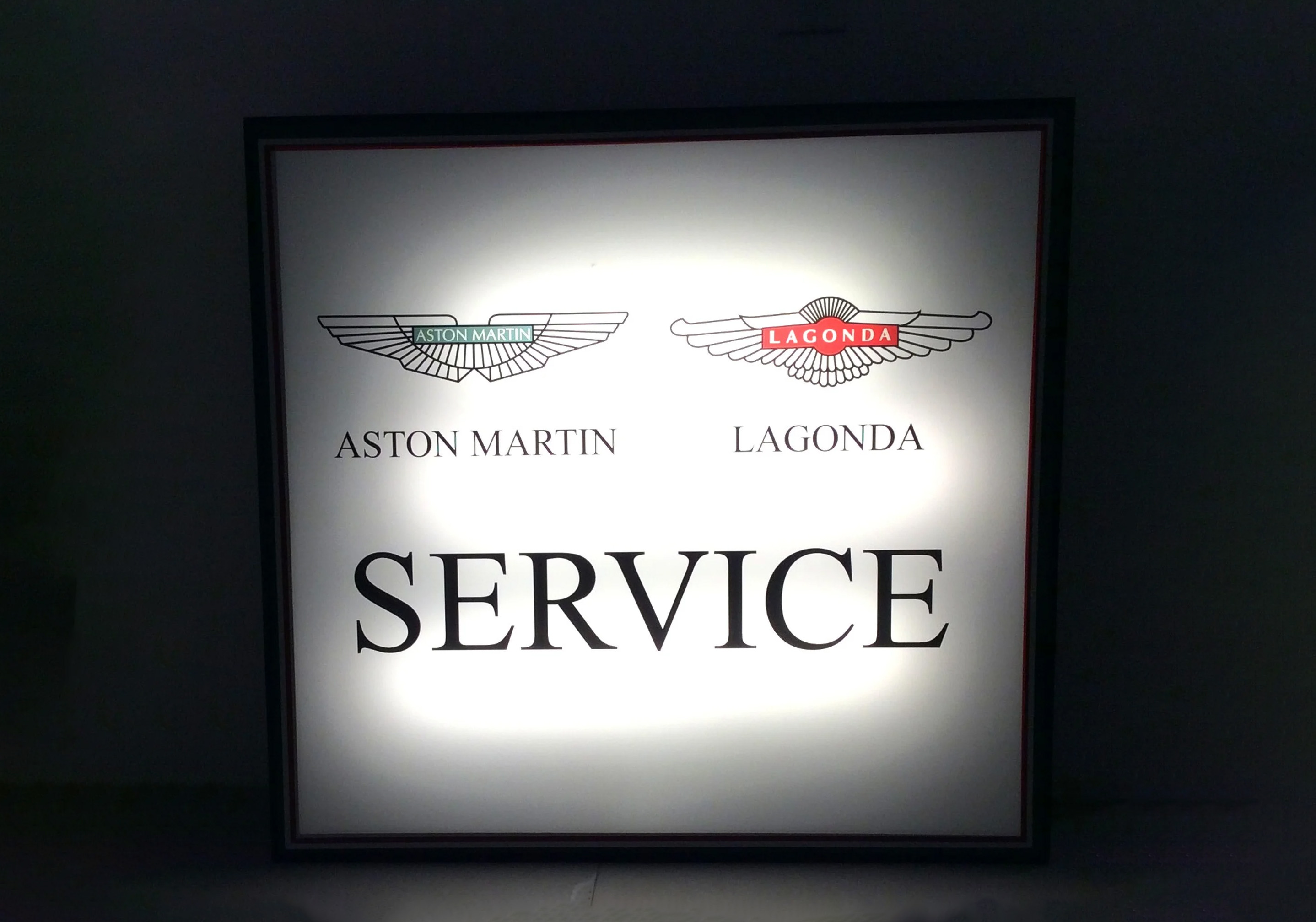 Illuminated Aston Martin Lagonda Service Sign | PCARMARKET