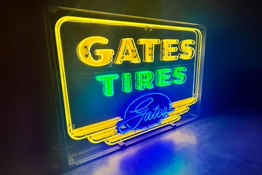 MarketPlace: RELAUNCH COLLECTION: Gates Tire 9' Single Sided Porcelain ...