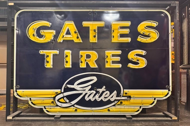 MarketPlace: RELAUNCH COLLECTION: Gates Tire 9' Single Sided Porcelain ...