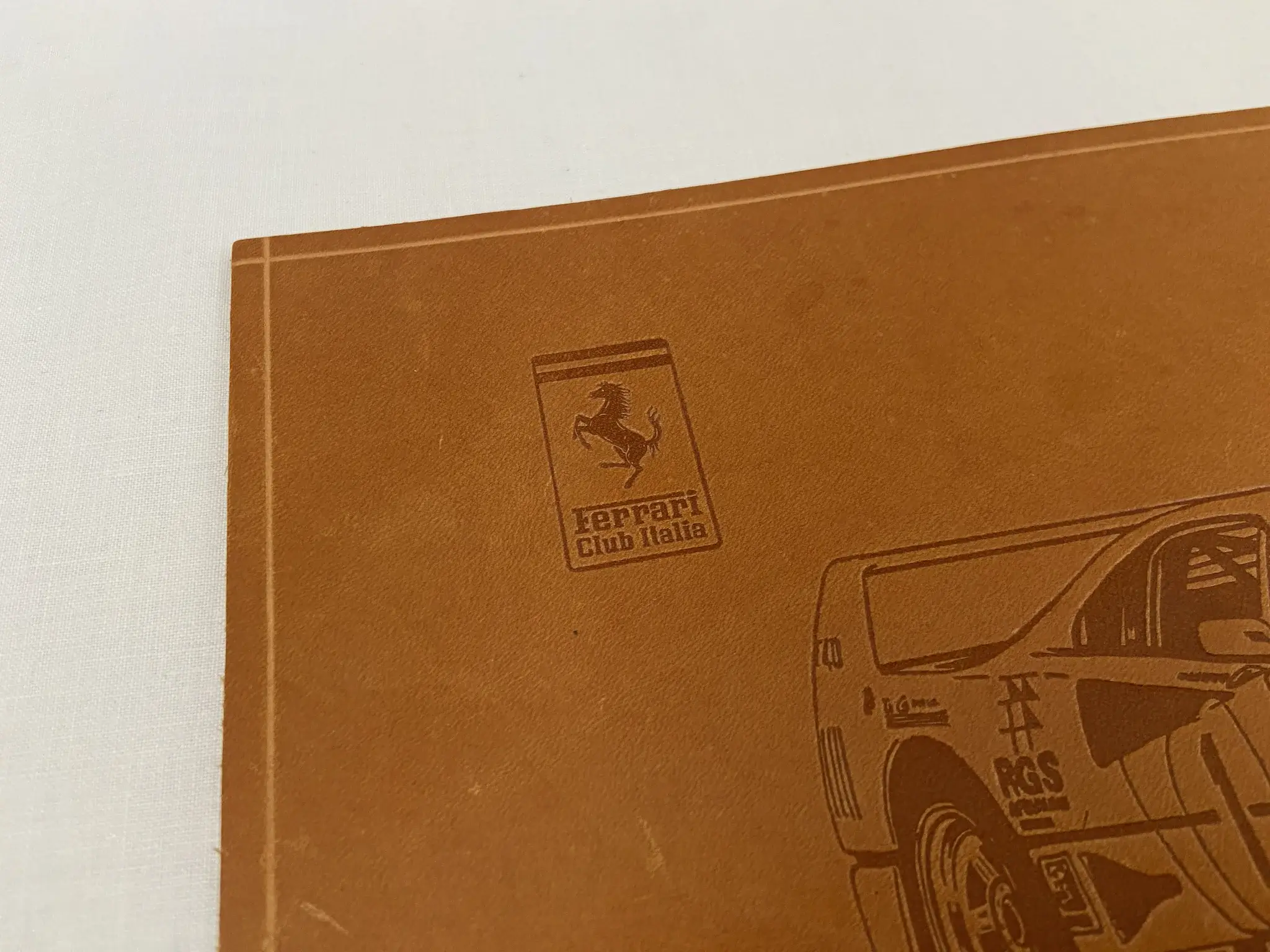 No Reserve Ferrari Club Italia Leather Commemorative Plaques By
