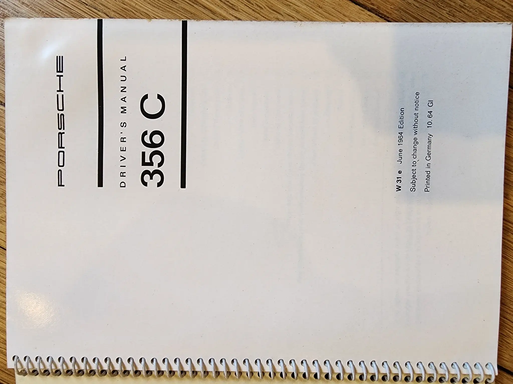 MP: Original Porsche 356 C Driver's Manual and Interior Color