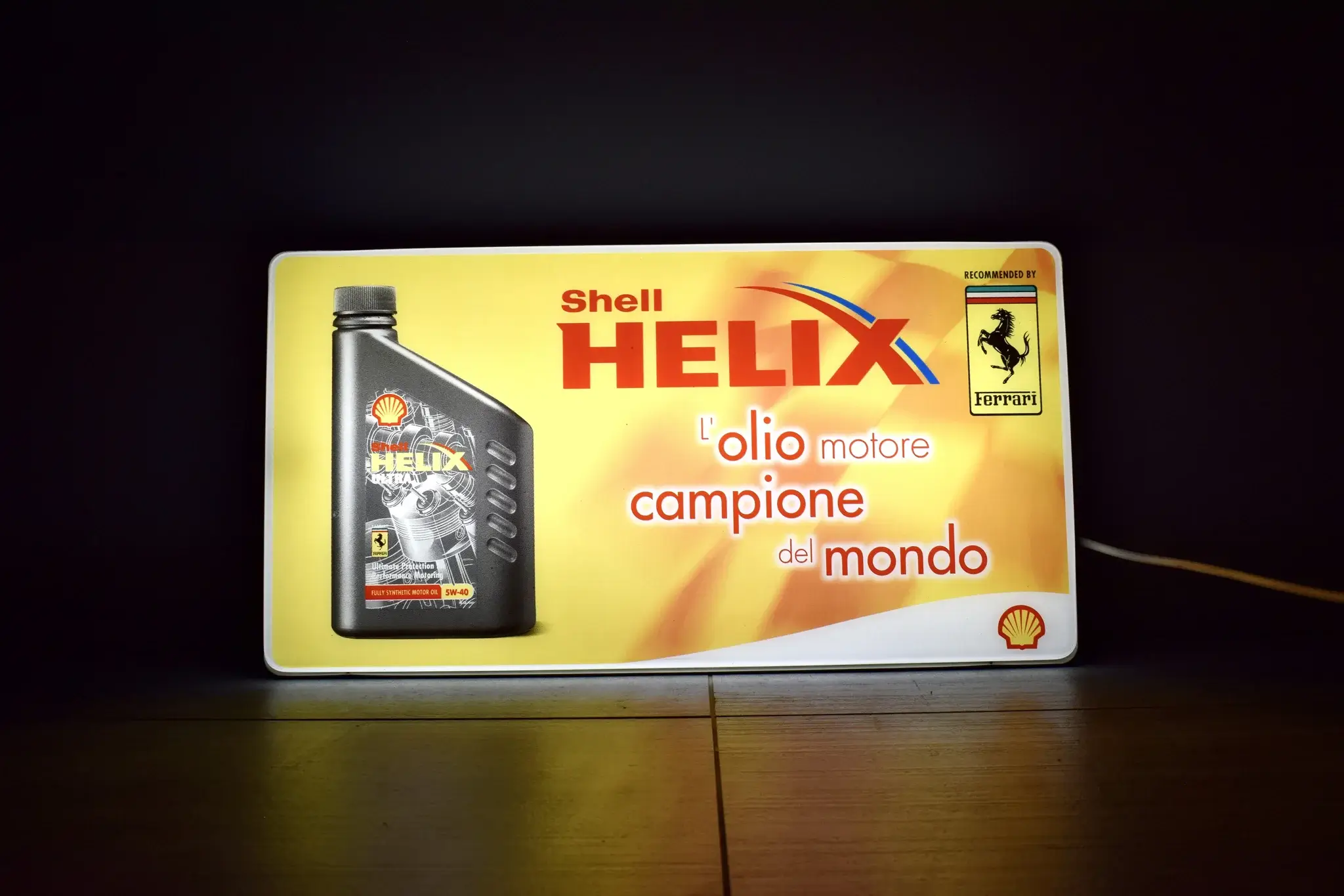 MP: Illuminated Ferrari Shell Sign | PCARMARKET