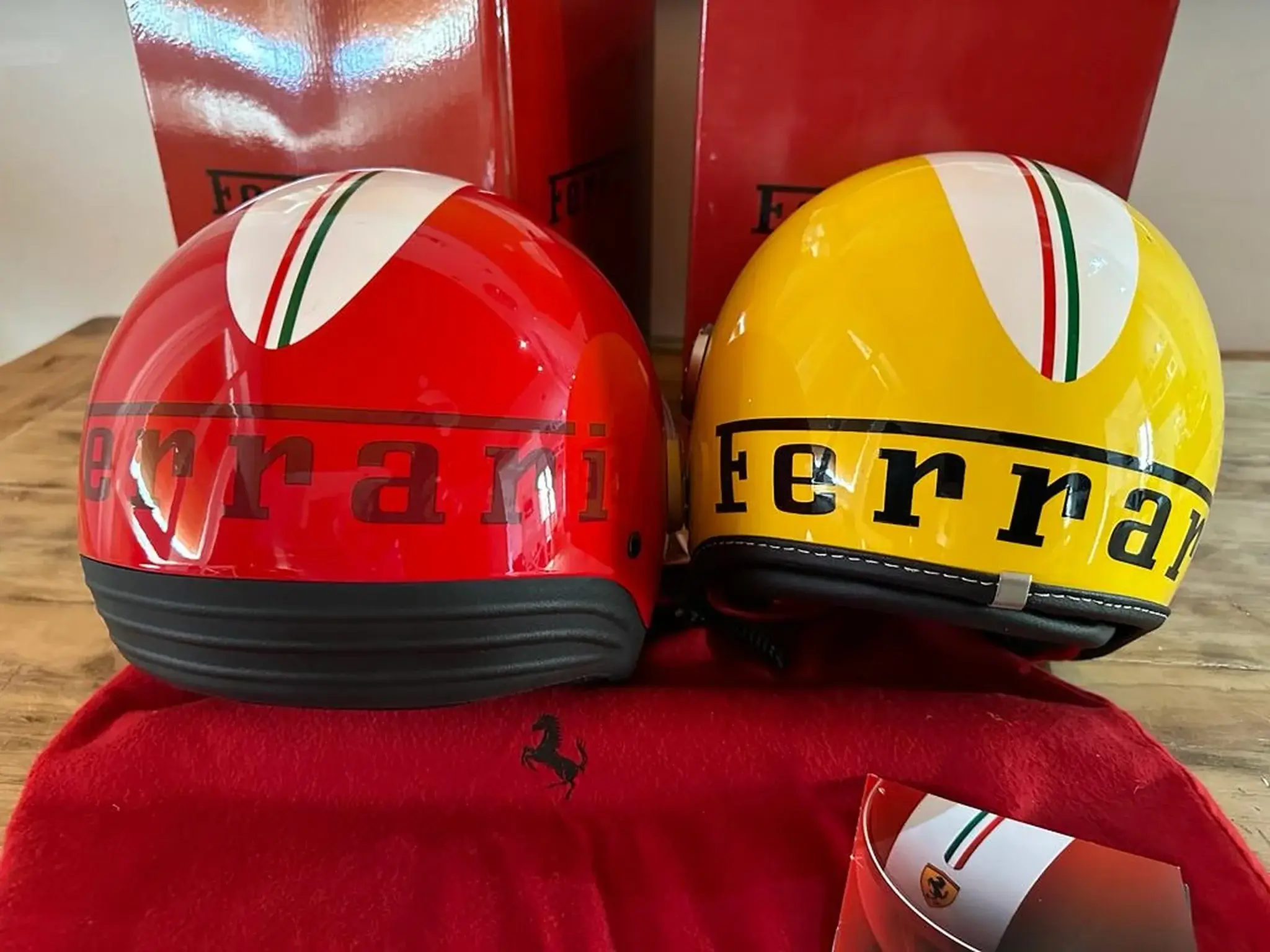 No Reserve Pair of Ferrari Rosso Race Helmets | PCARMARKET