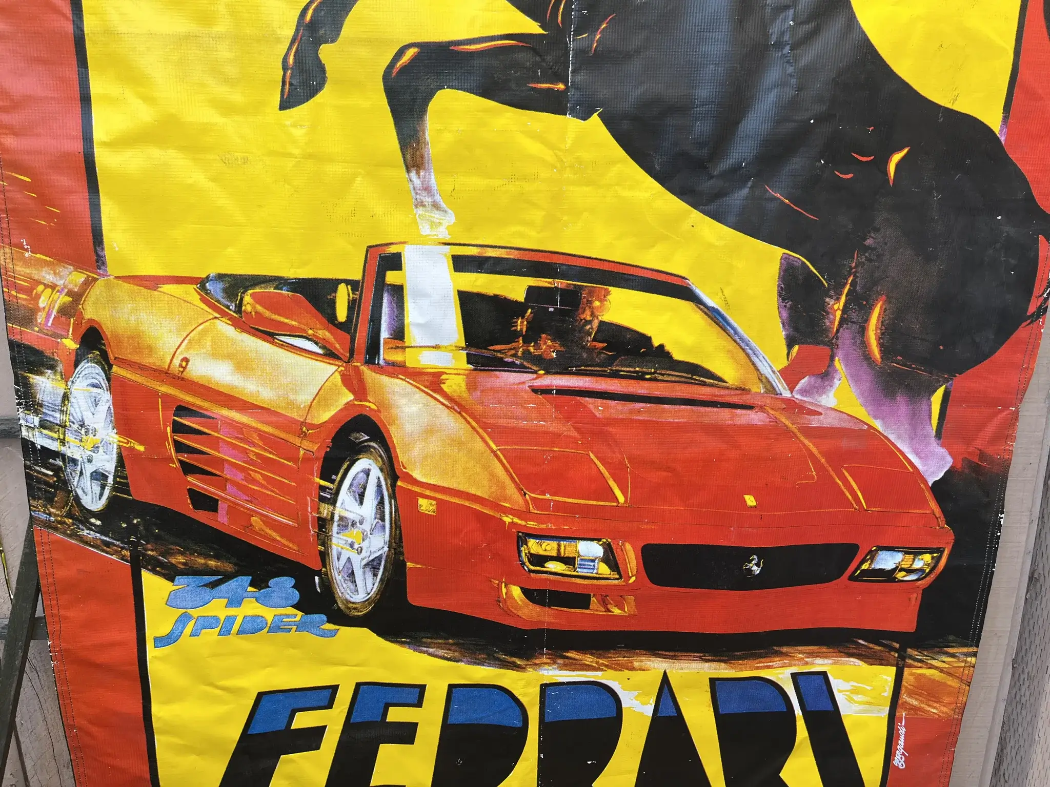 1993 Rodeo Drive Original Double Sided Ferrari F348 Vinyl Banner