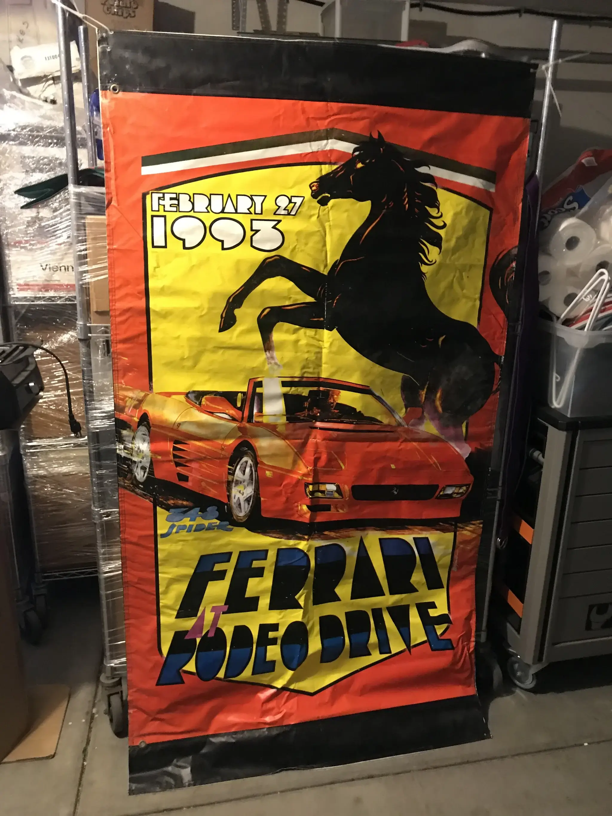 1993 Rodeo Drive Original Double Sided Ferrari F348 Vinyl Banner
