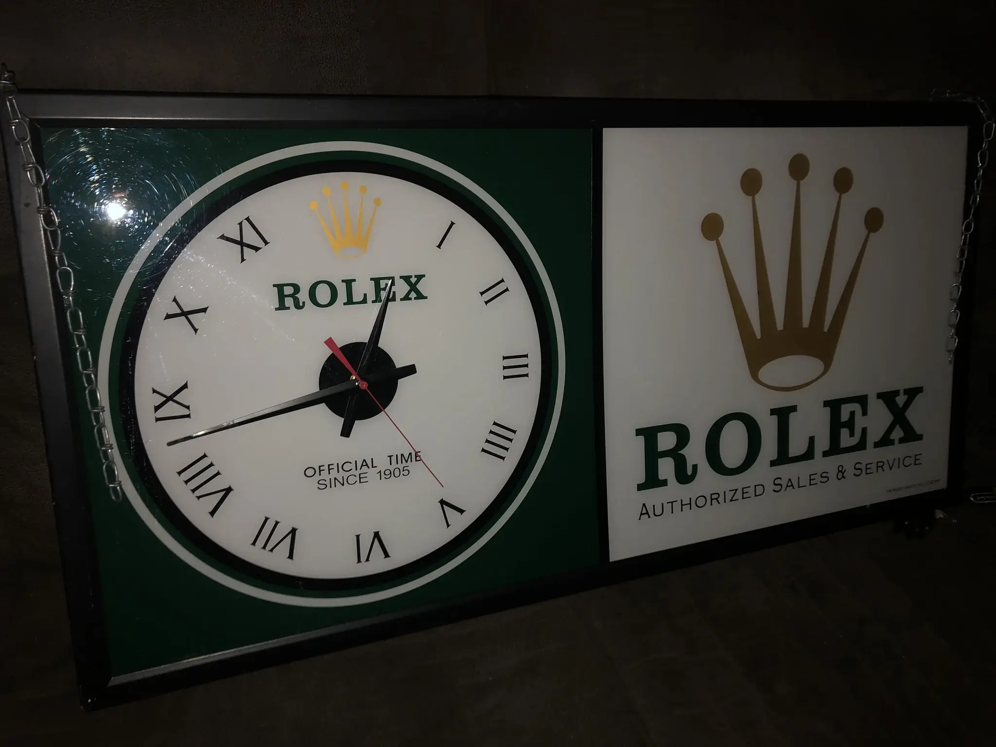 Illuminated Vintage Rolex Clock Sign (36