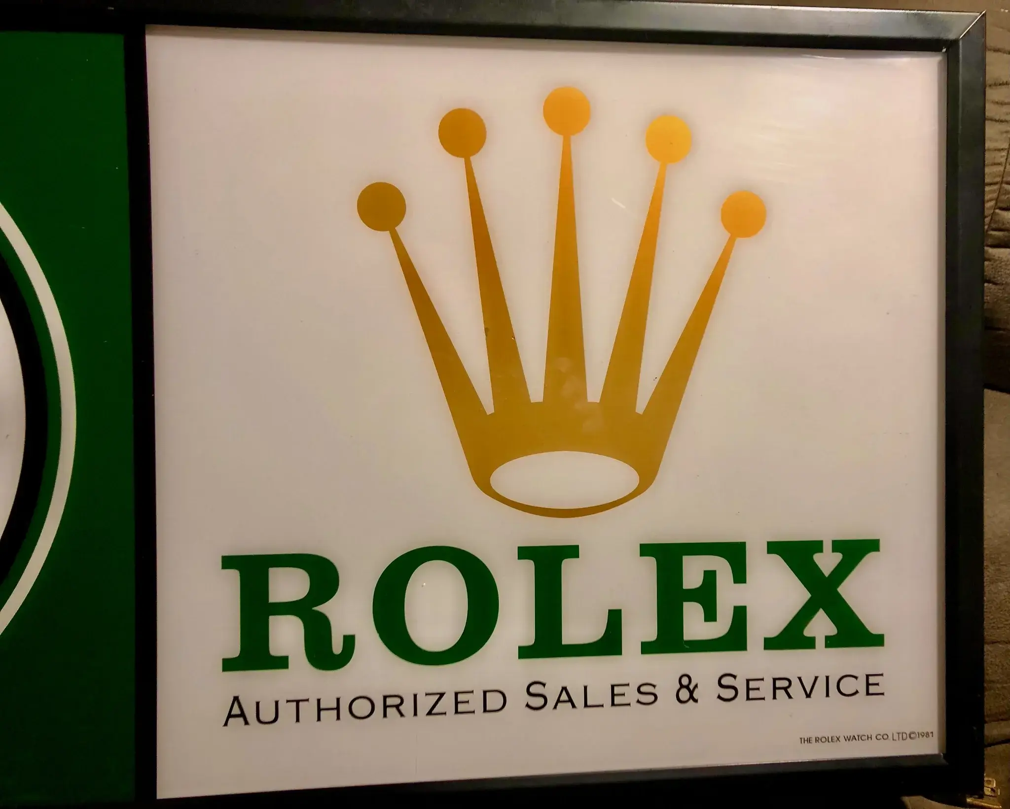 Illuminated Vintage Rolex Clock Sign (36
