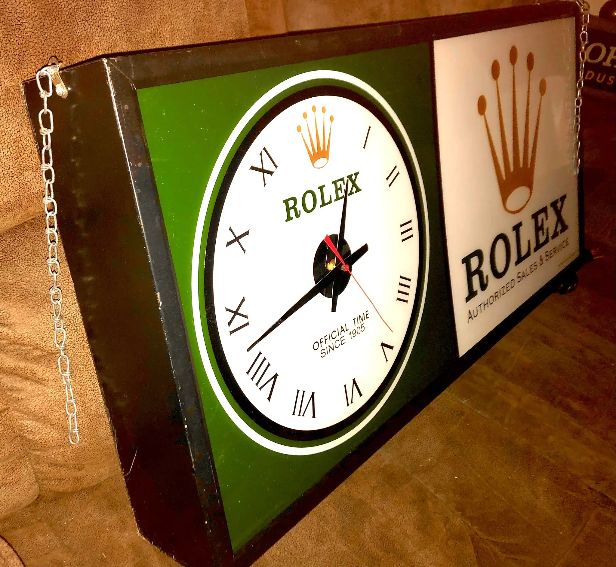 Illuminated Vintage Rolex Clock Sign (36