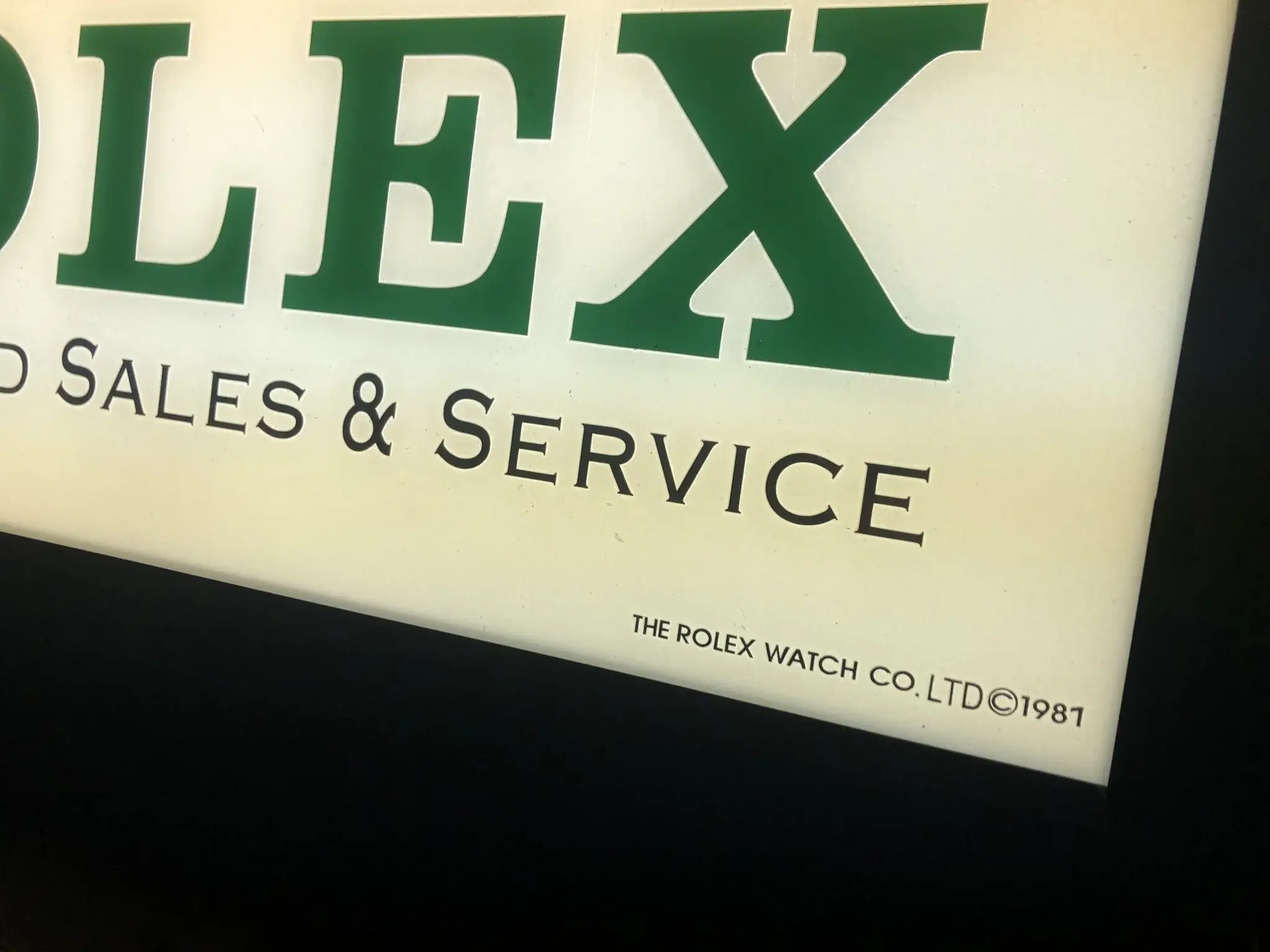 Illuminated Vintage Rolex Clock Sign (36