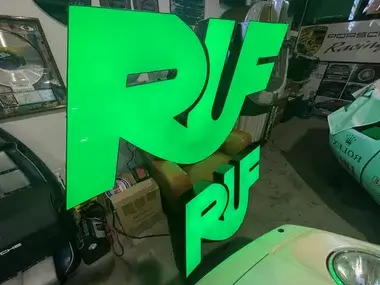 Pair Of Illuminated RUF Signs | PCARMARKET