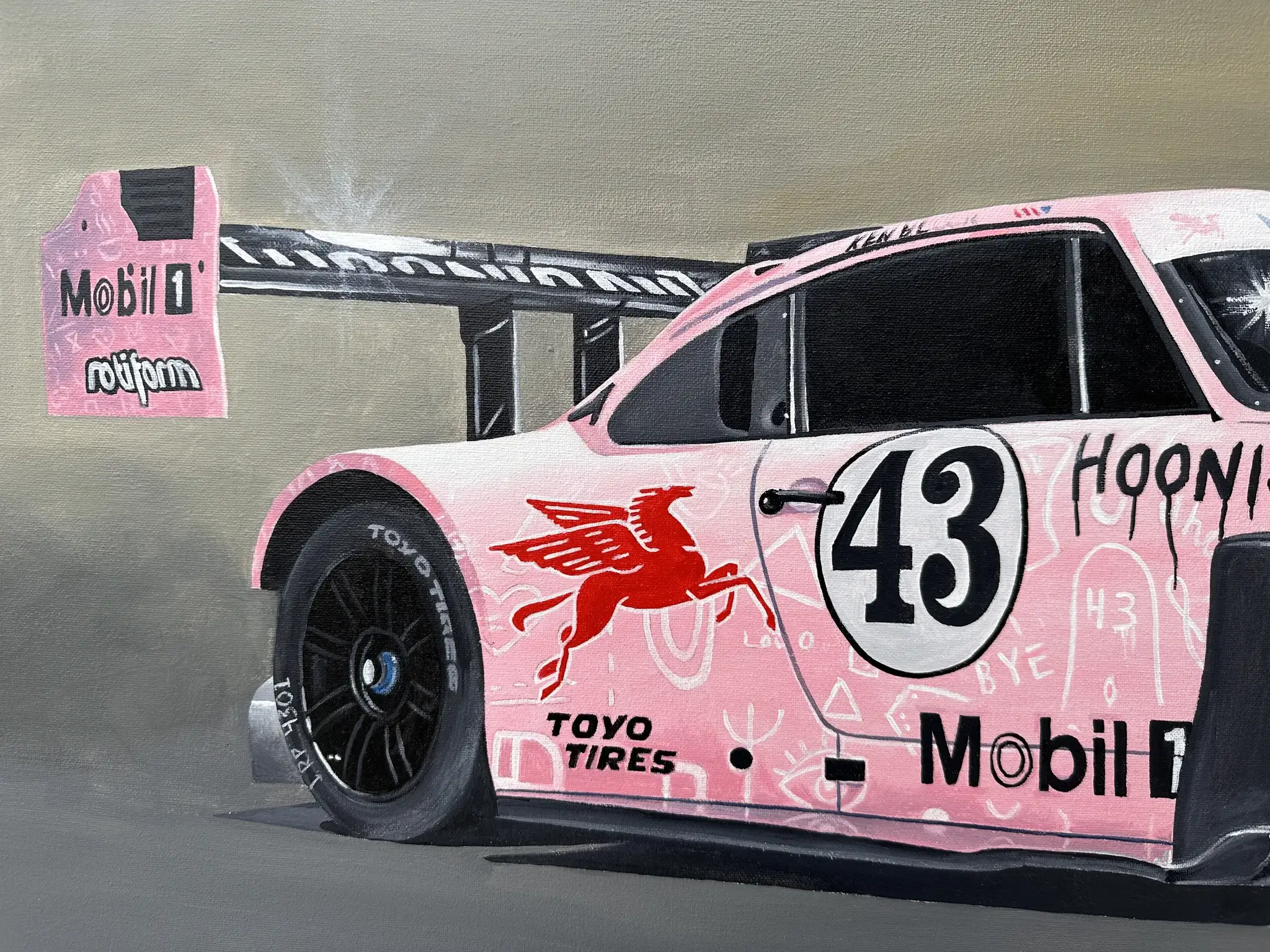Original Painting Of Ken Block's Hoonipigasus Porsche 911 by Mike