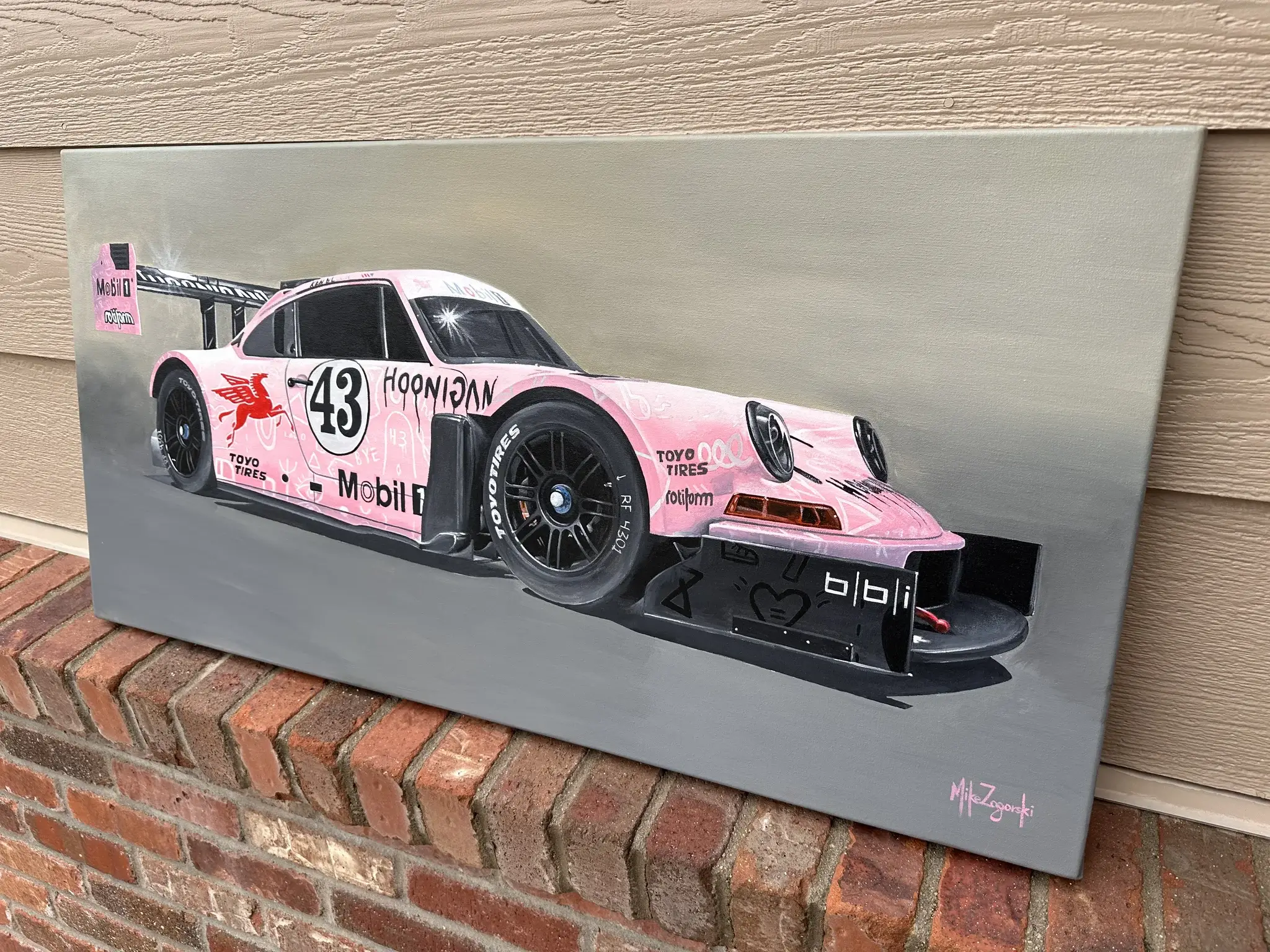 Original Painting Of Ken Block's Hoonipigasus Porsche 911 by Mike
