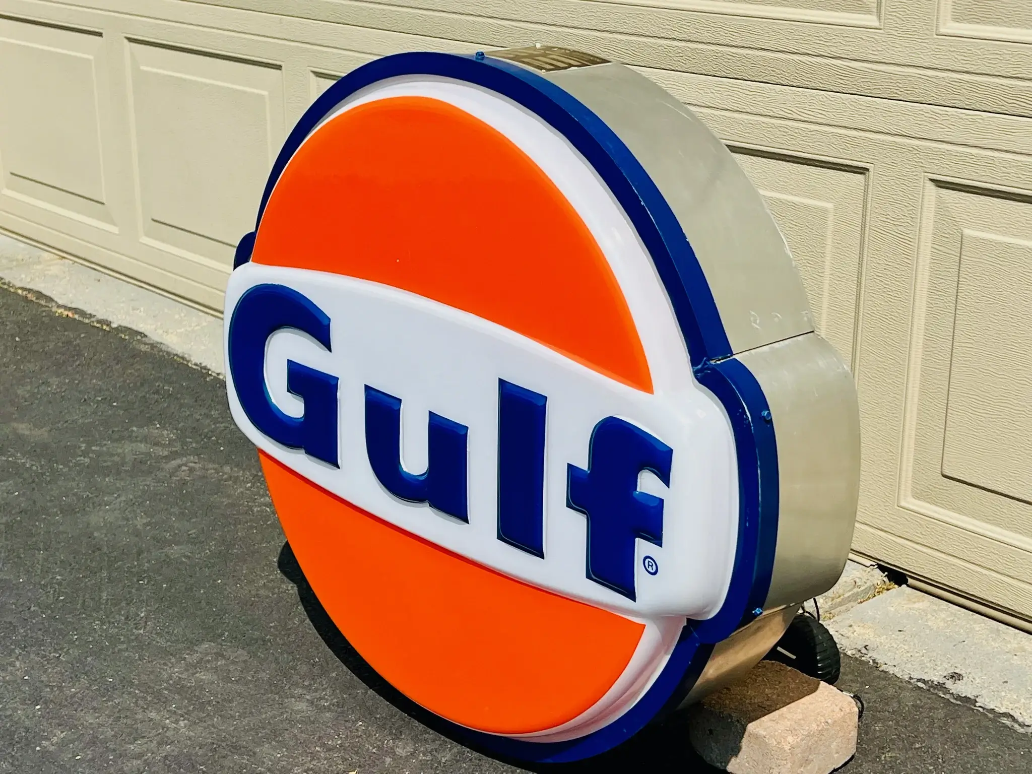 Logo Lumineux Gulf Rétroéclairé - Décoration Murale Ou Lampe Fabriquée En France