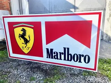 MP: Large Illuminated Ferrari Marlboro Style Sign | PCARMARKET