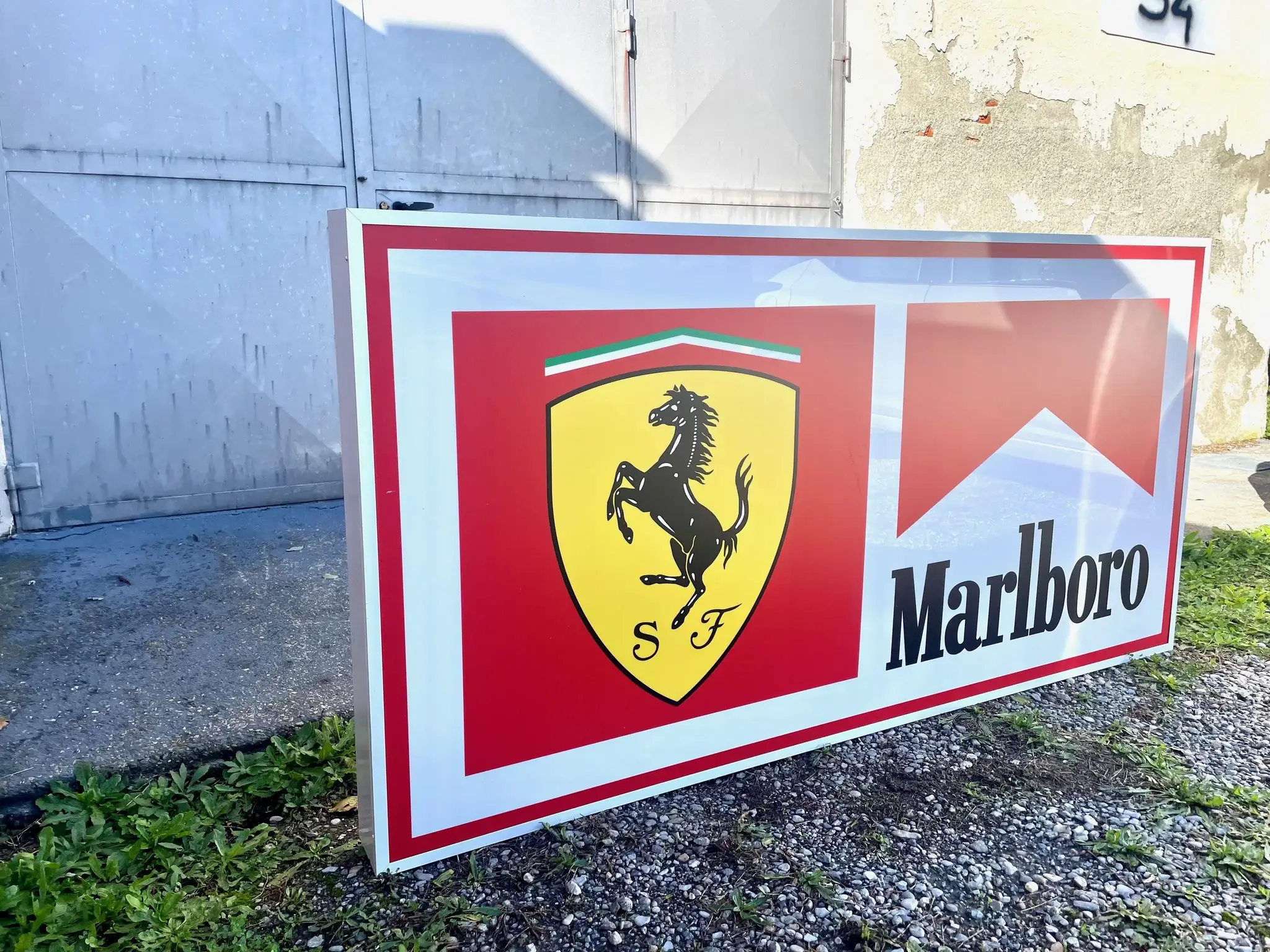 MP: Large Illuminated Ferrari Marlboro Style Sign | PCARMARKET