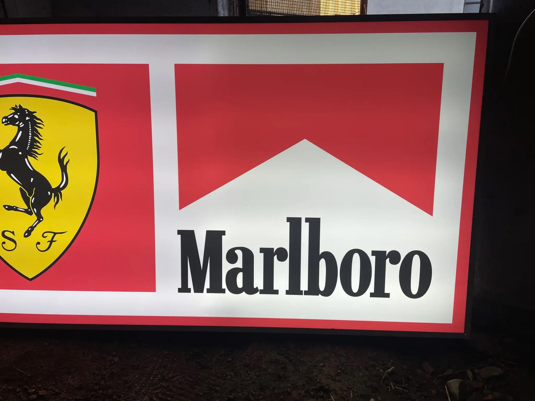 MP: Large Illuminated Ferrari Marlboro Style Sign | PCARMARKET