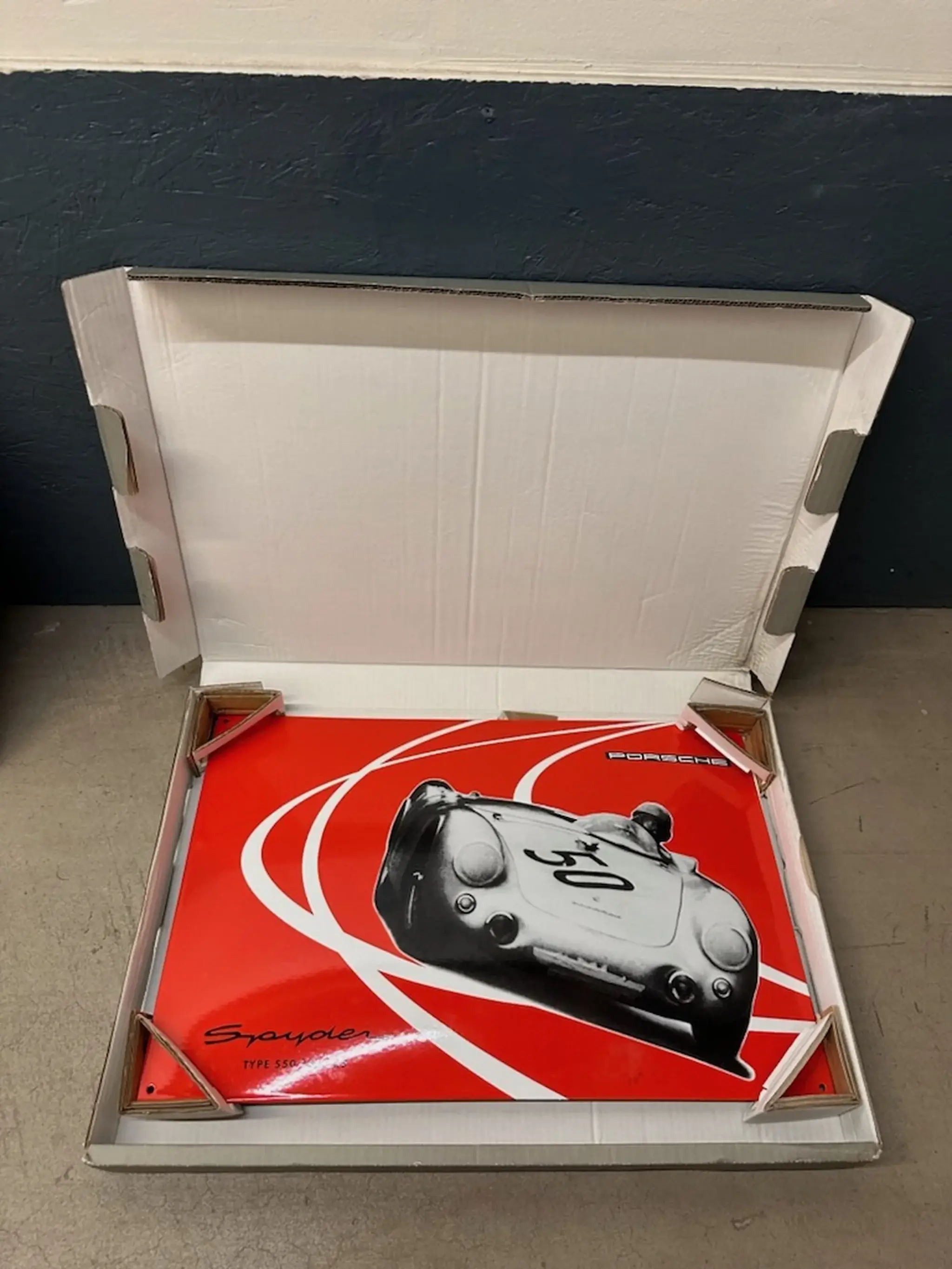 MP: Limited Edition Authentic Porsche 550 Spyder Enamel Sign