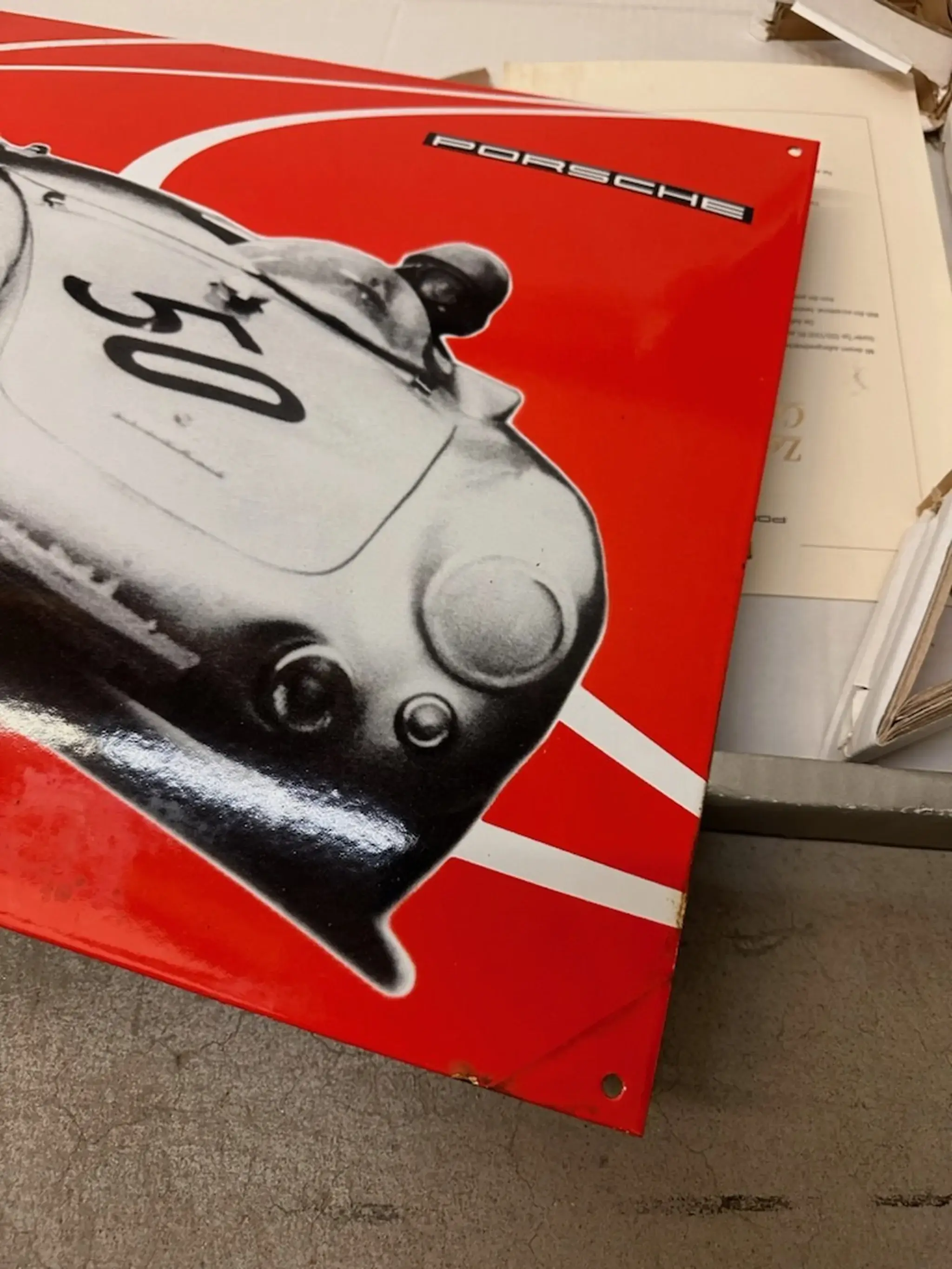 MP: Limited Edition Authentic Porsche 550 Spyder Enamel Sign