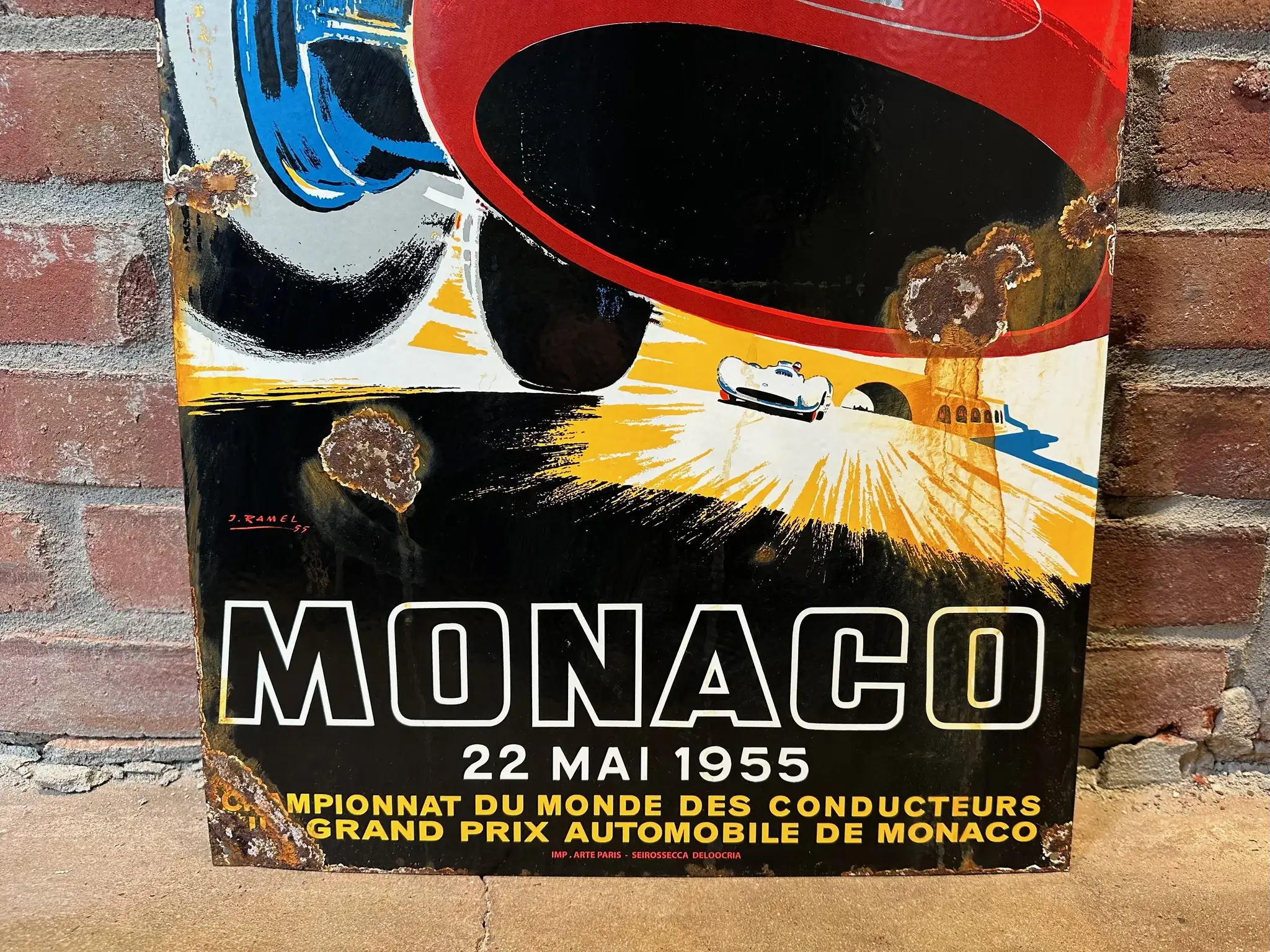No Reserve 1955 Monaco Grand Prix Style Enamel Sign | PCARMARKET