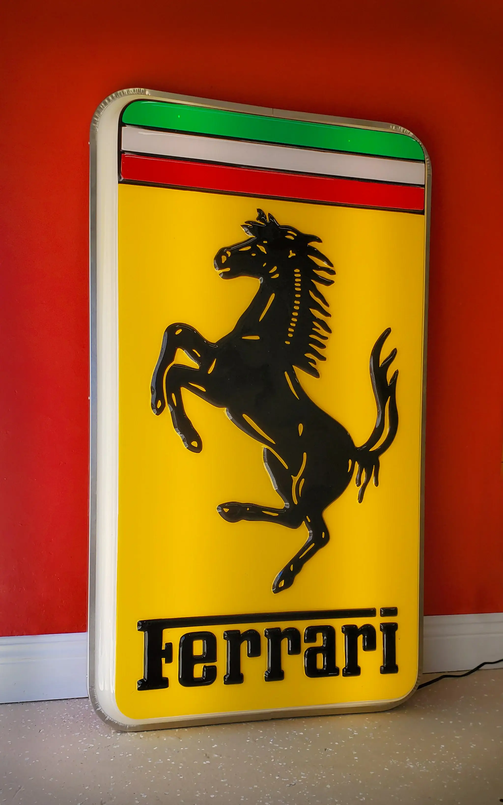 MP: Large Illuminated Ferrari Sign | PCARMARKET