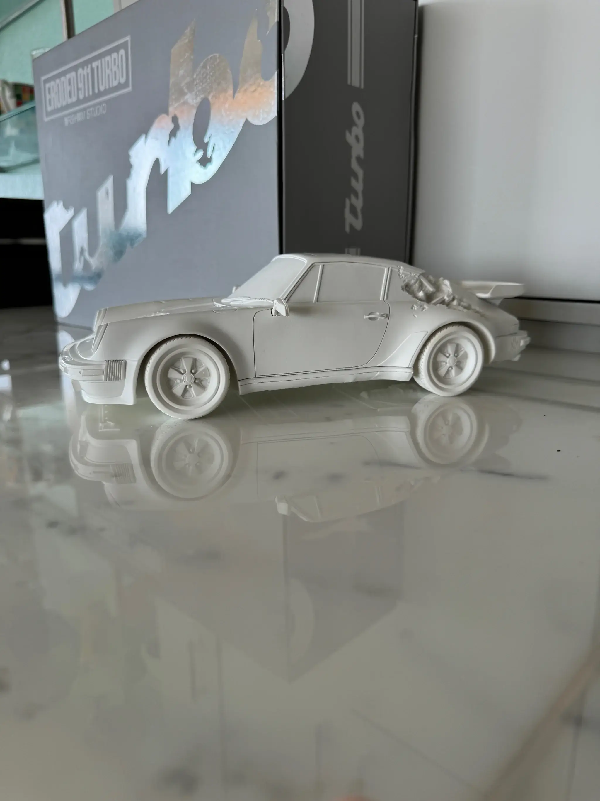 No Reserve Daniel Arsham Eroded Porsche 911 Turbo White | PCARMARKET
