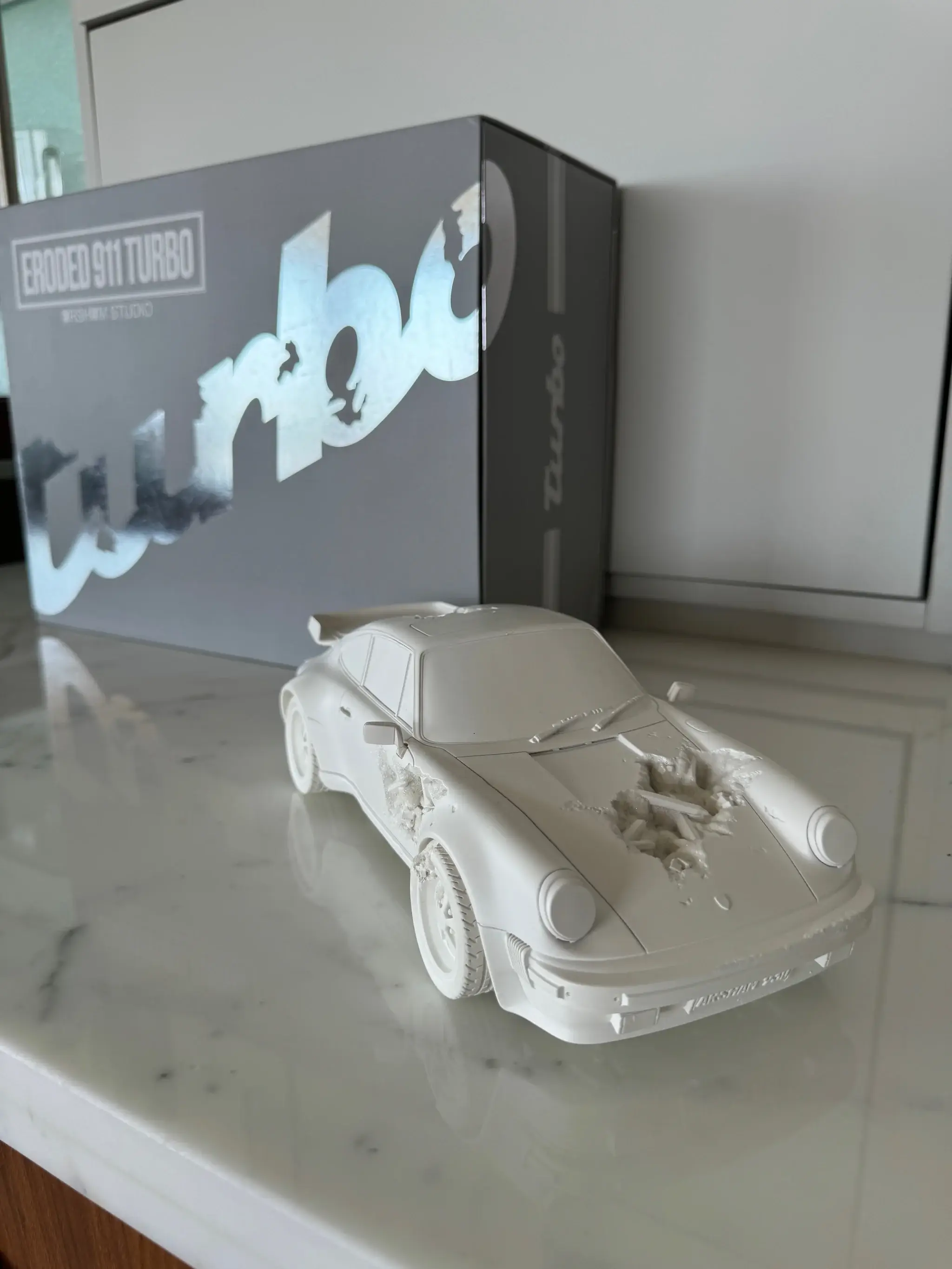 No Reserve Daniel Arsham Eroded Porsche 911 Turbo White | PCARMARKET