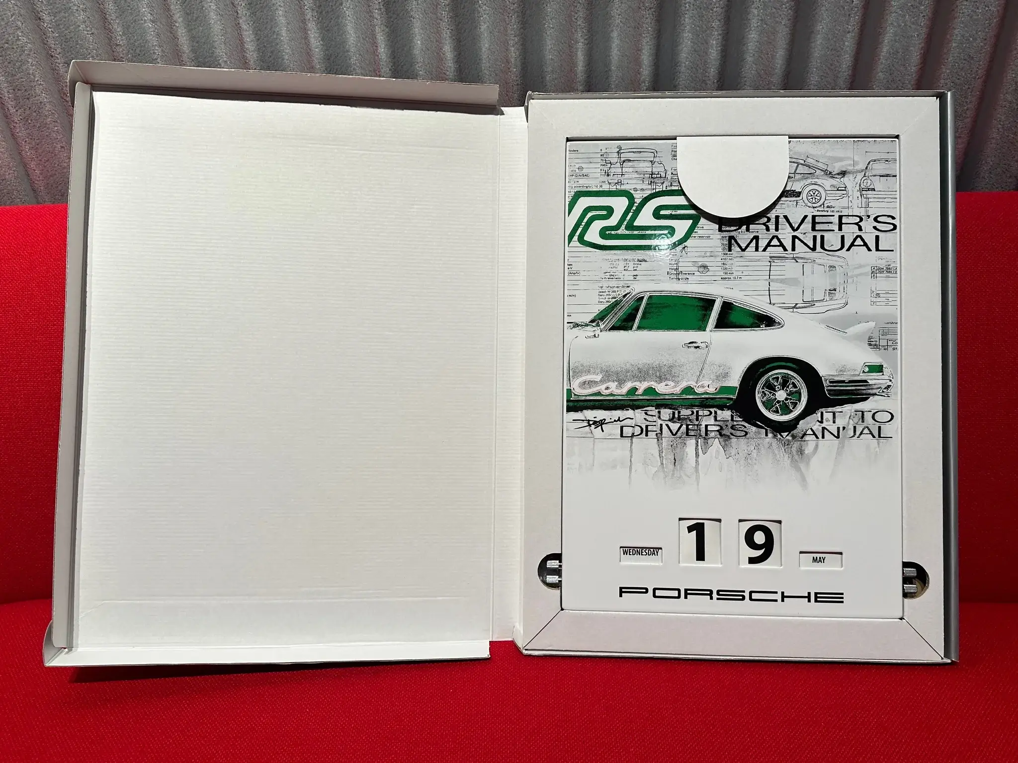 No Reserve Enamel Porsche Carrera RS 2.7 Perpetual Calendar w