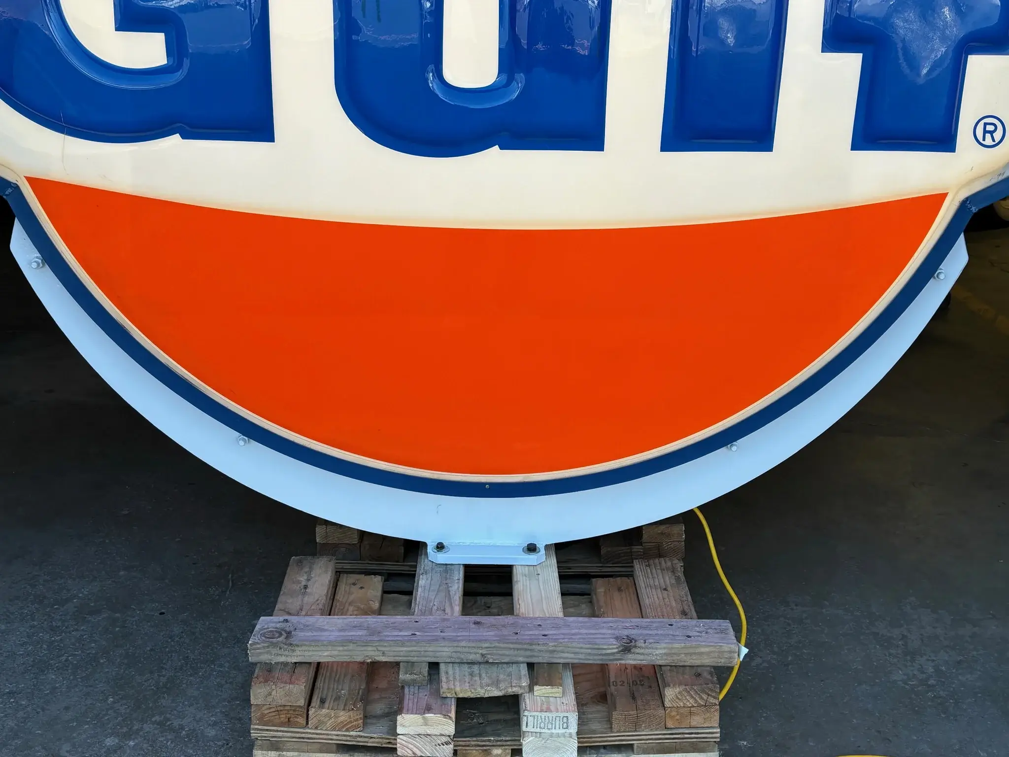 Large Illuminated Gulf Gas Station Pole Sign | PCARMARKET