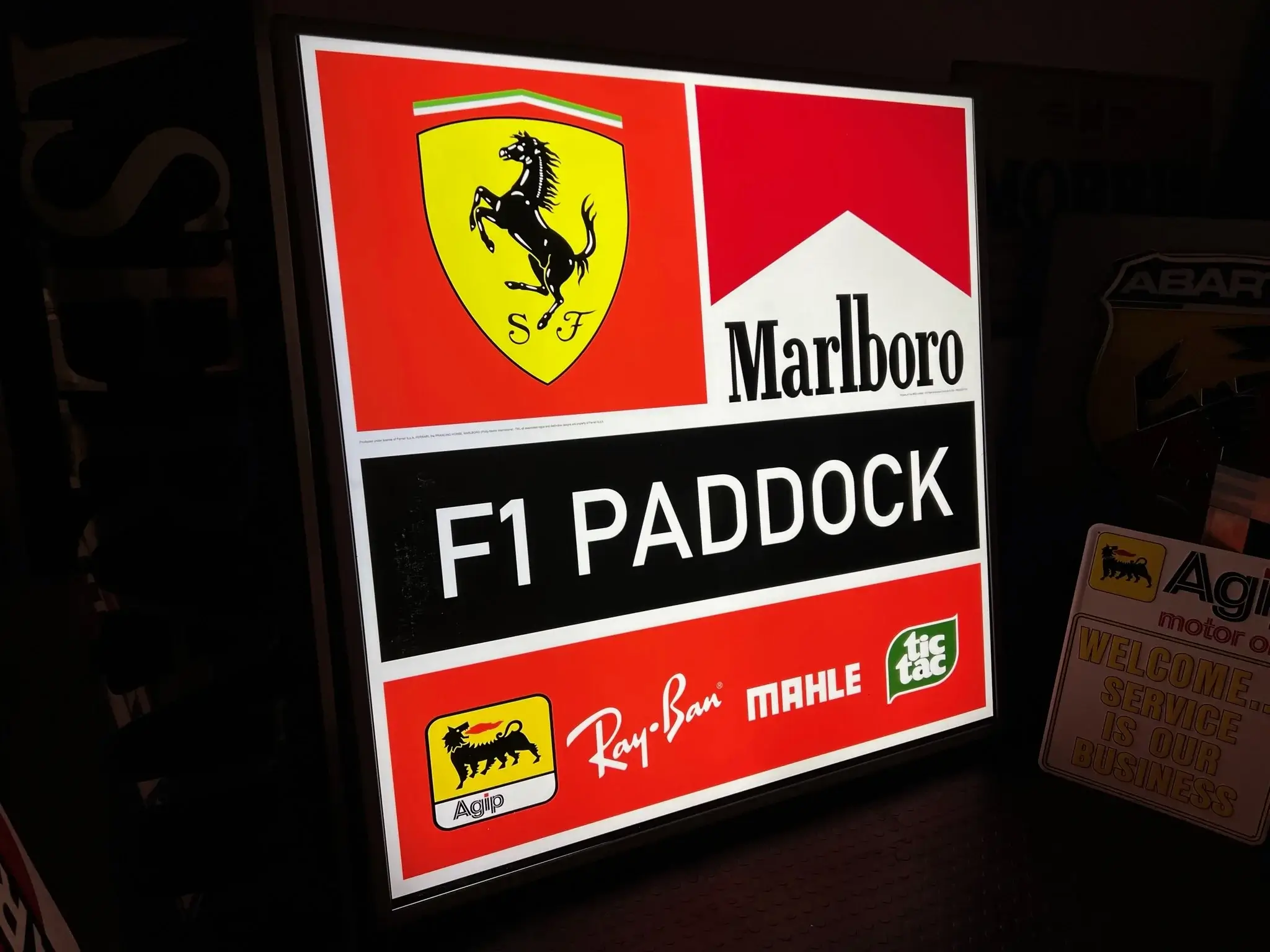 MP: Illuminated Ferrari F1 Paddock Event Sign | PCARMARKET