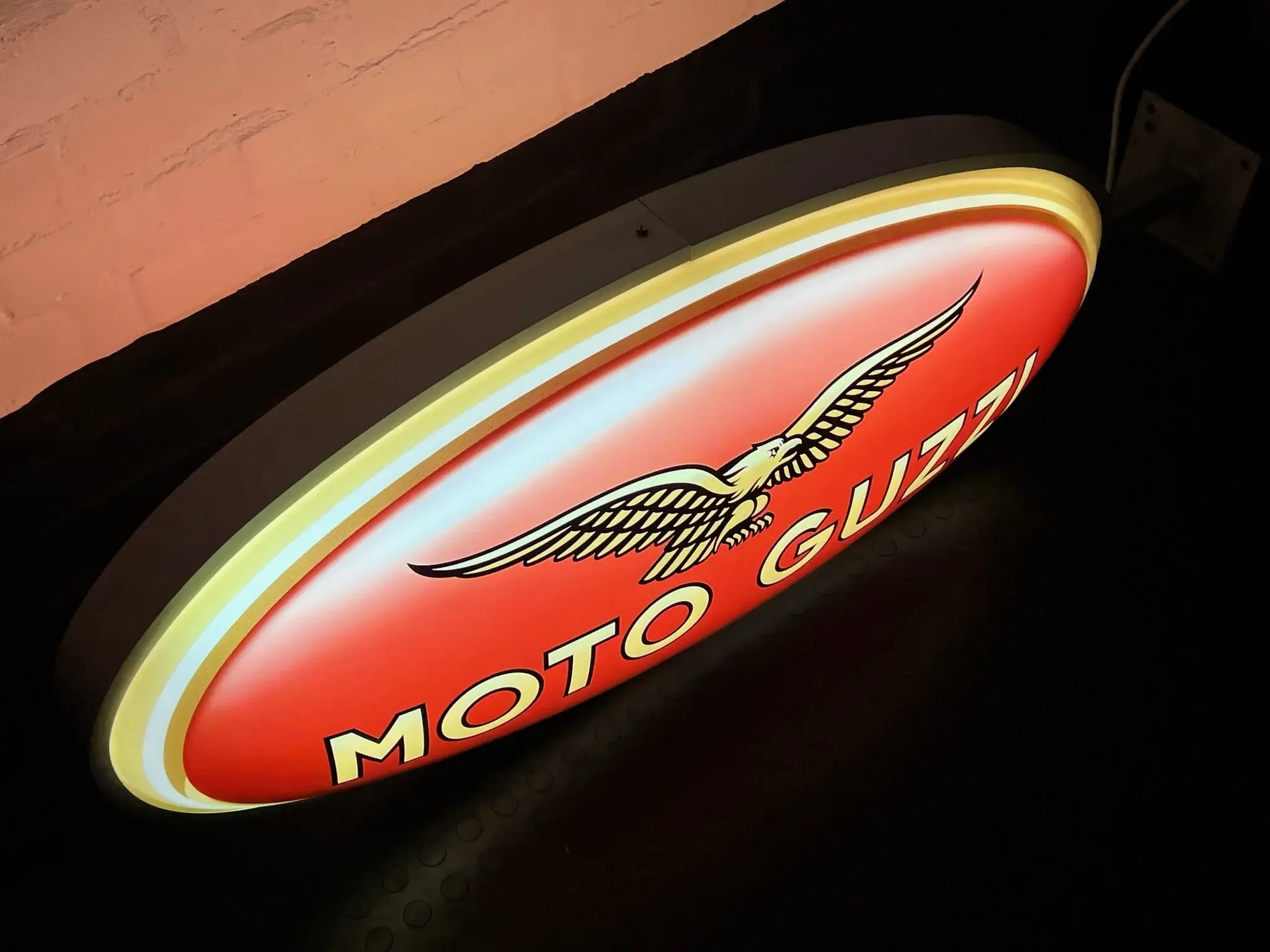 MP: Illuminated Double-Sided Moto Guzzi Motorcycle Sign | PCARMARKET