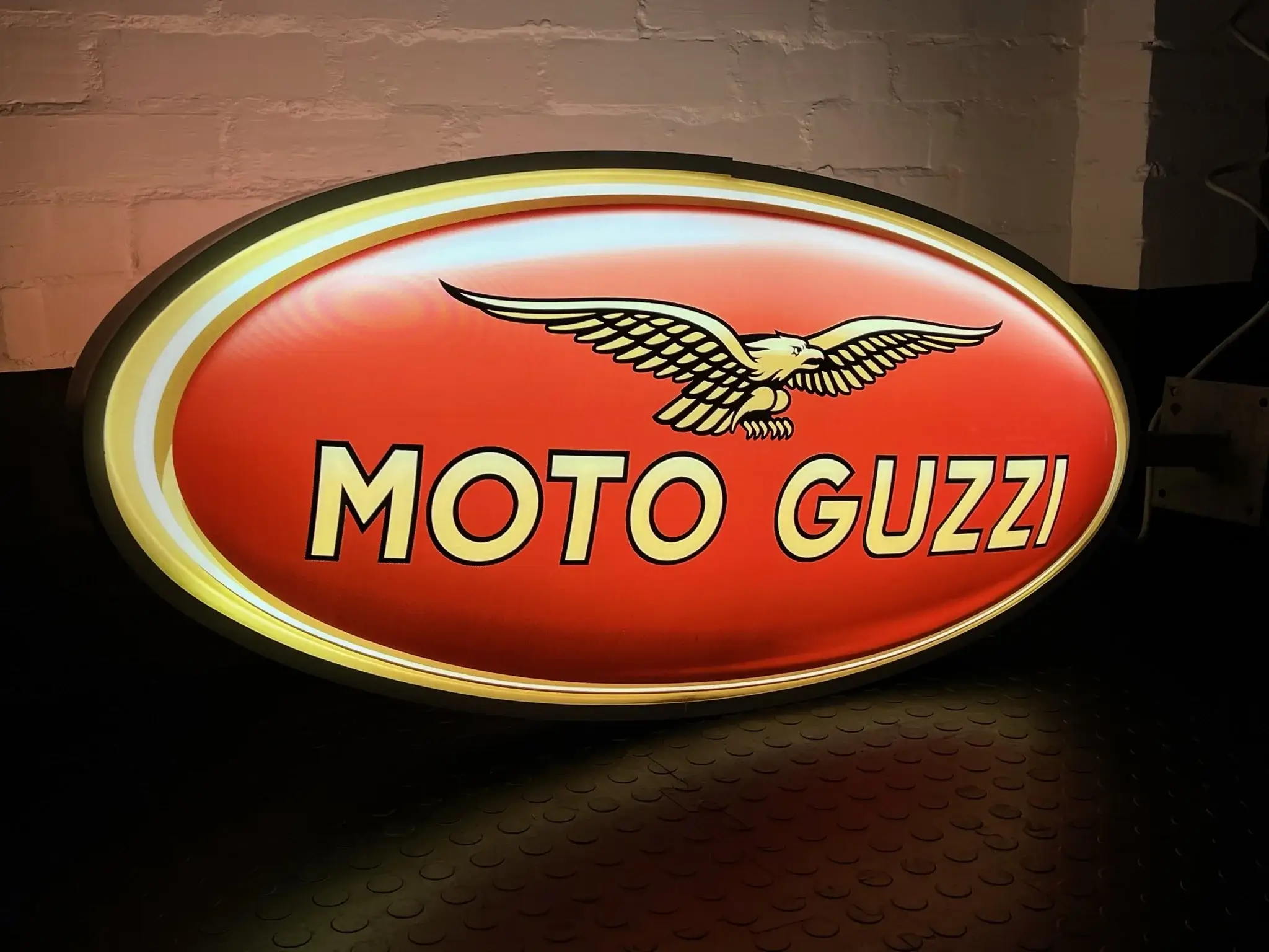 MP: Illuminated Double-Sided Moto Guzzi Motorcycle Sign | PCARMARKET