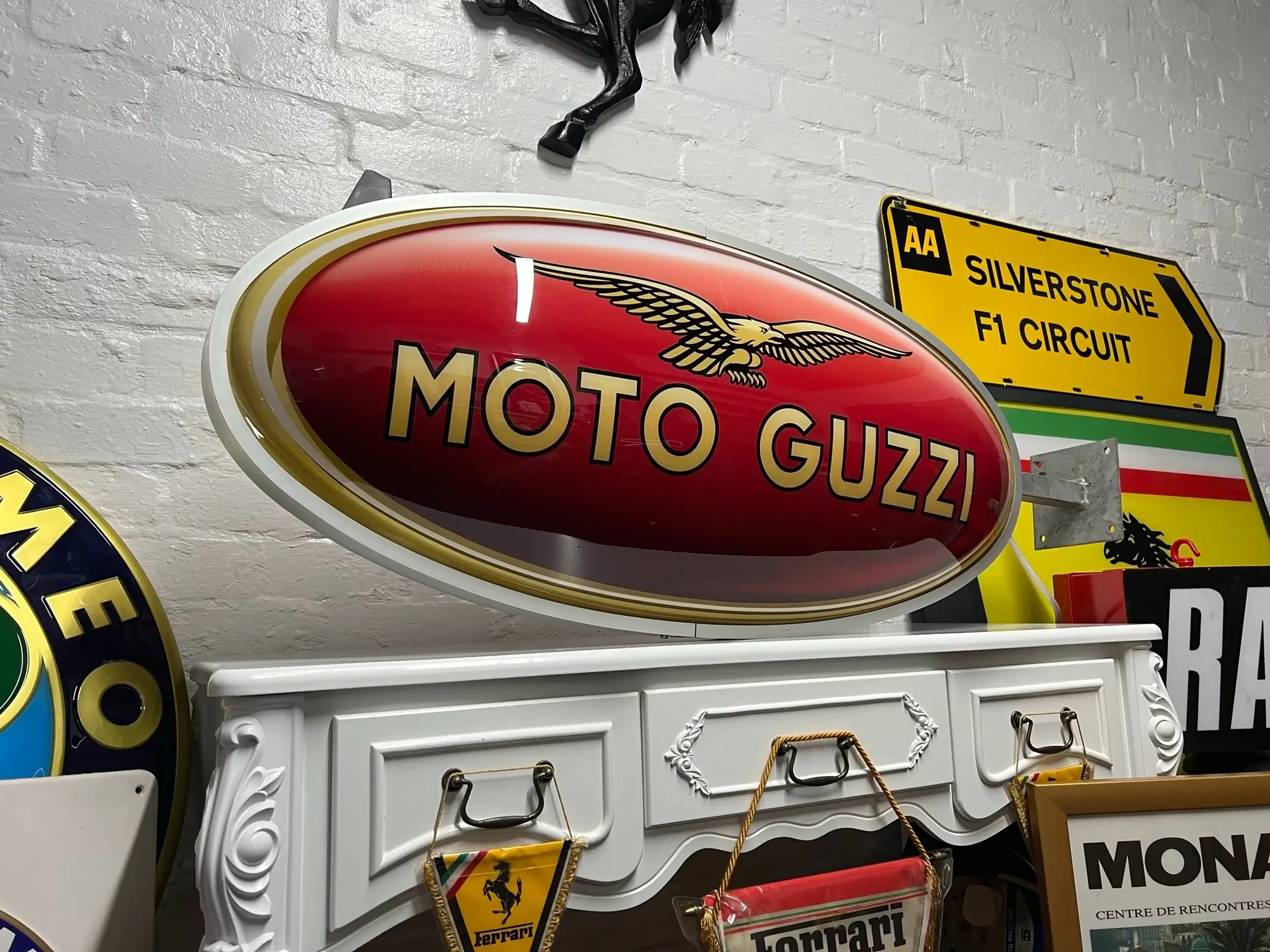 MP: Illuminated Double-Sided Moto Guzzi Motorcycle Sign | PCARMARKET
