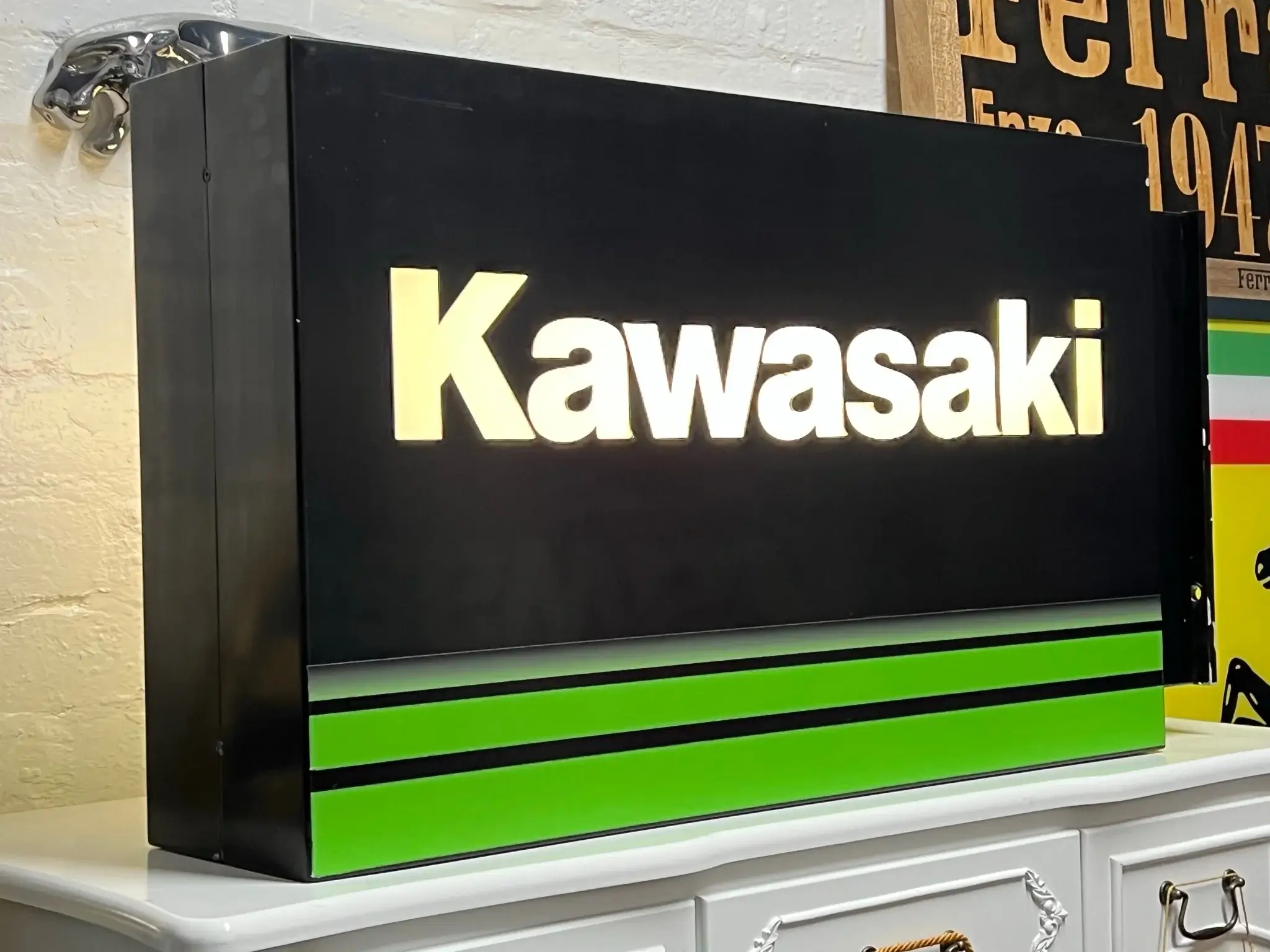 MP: Illuminated Double-Sided Kawasaki Sign | PCARMARKET