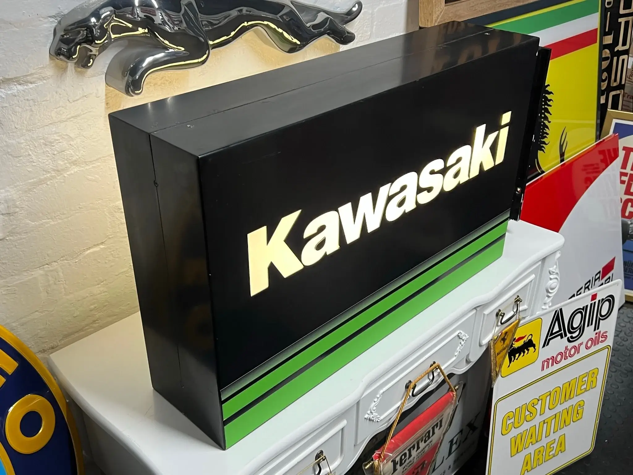MP: Illuminated Double-Sided Kawasaki Sign | PCARMARKET