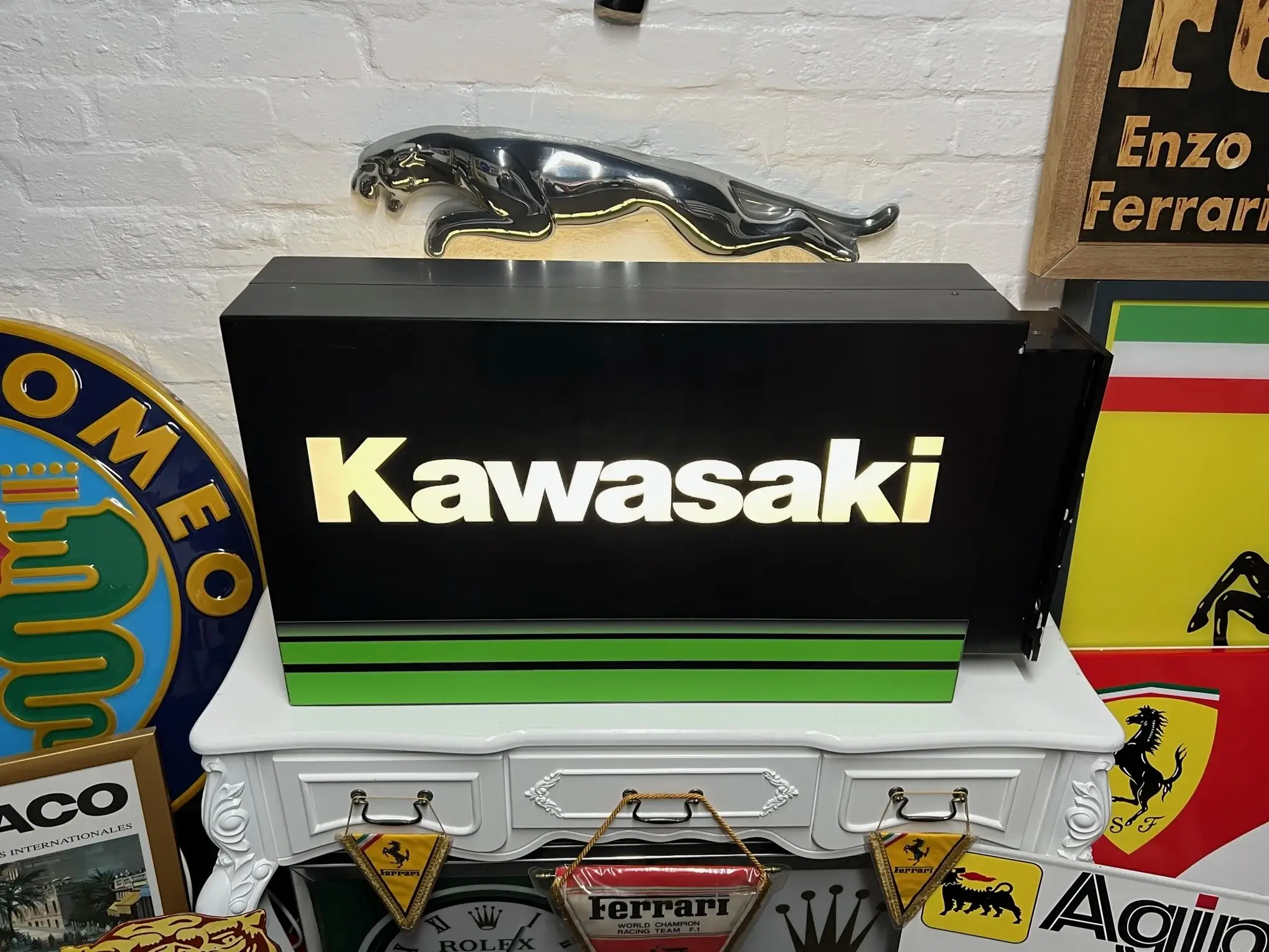 MP: Illuminated Double-Sided Kawasaki Sign | PCARMARKET