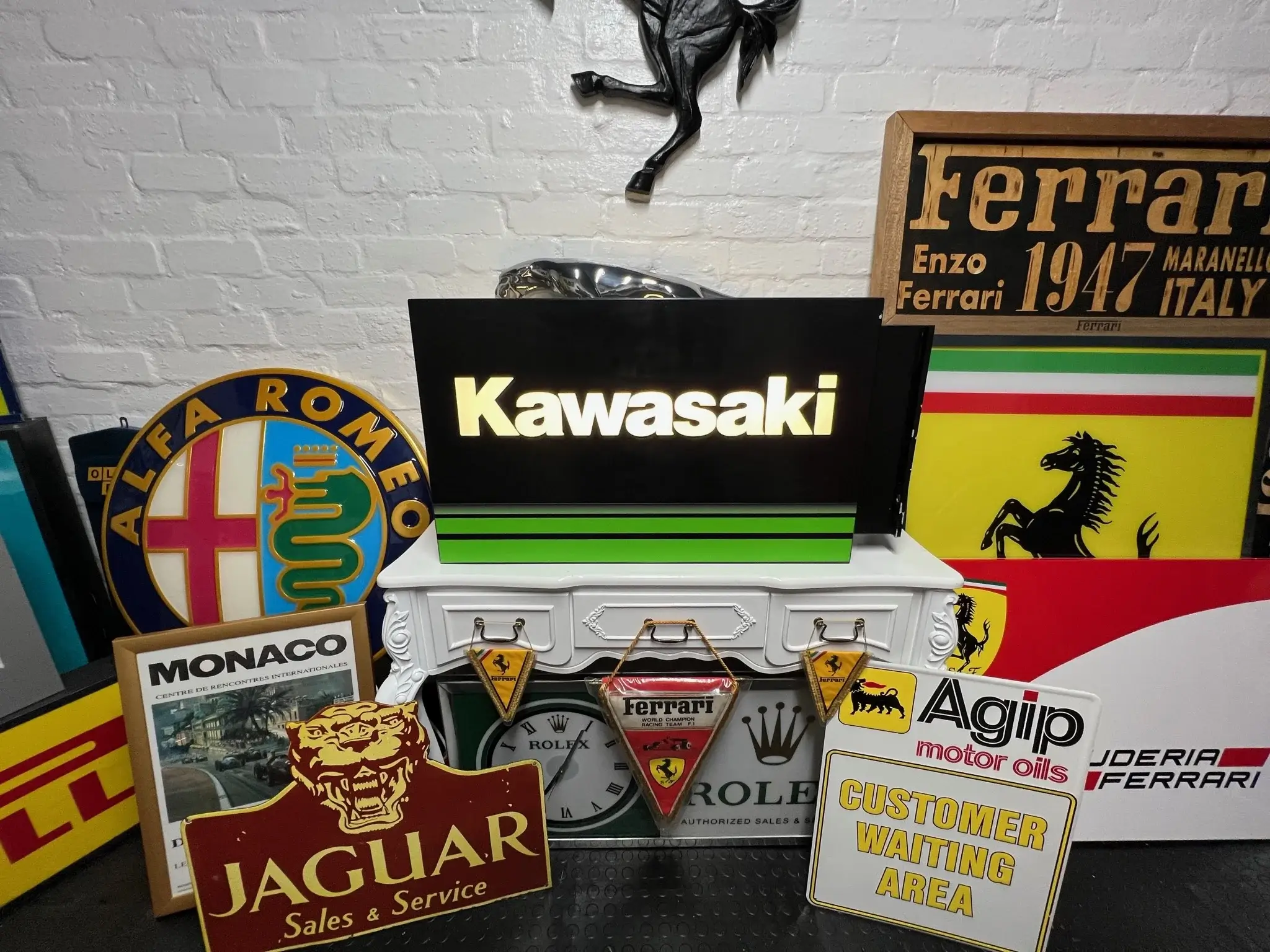 MP: Illuminated Double-Sided Kawasaki Sign | PCARMARKET