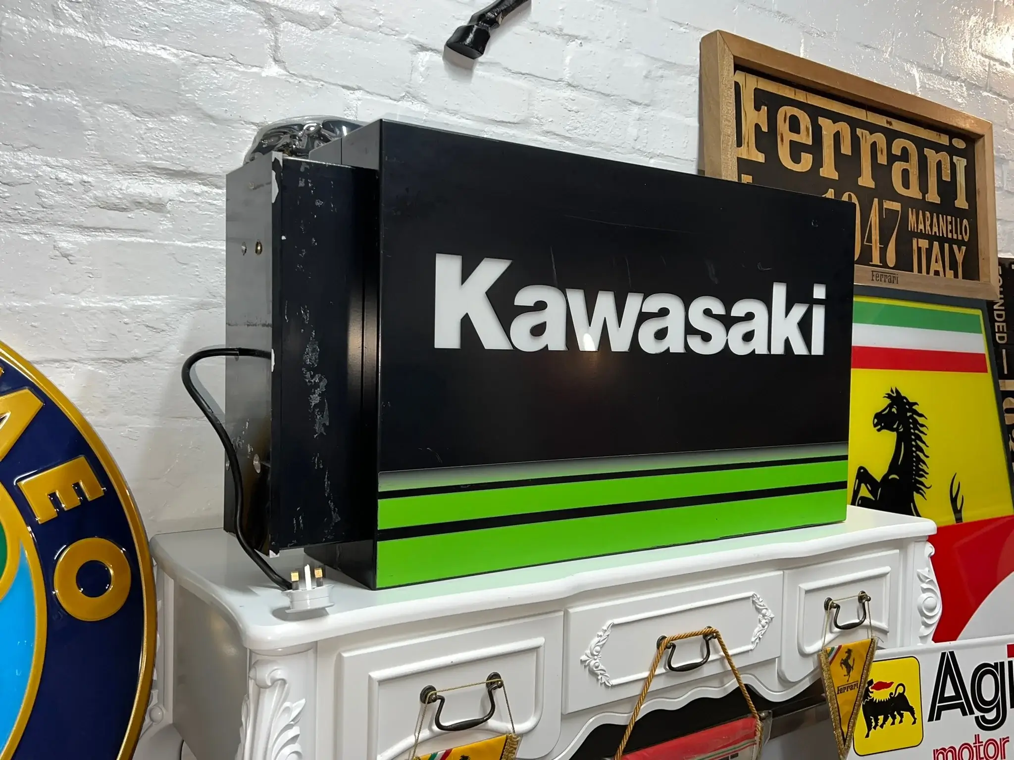 MP: Illuminated Double-Sided Kawasaki Sign | PCARMARKET