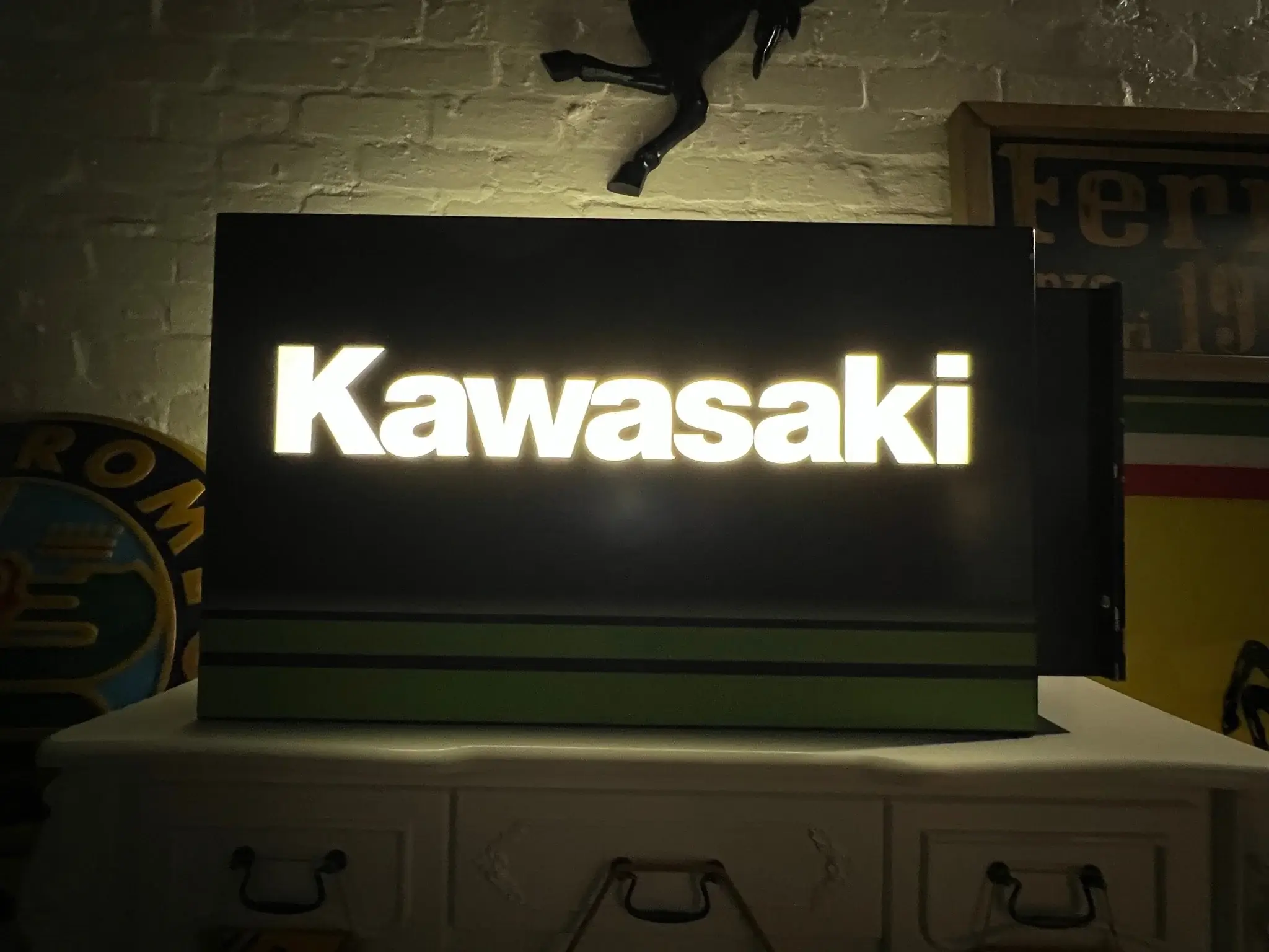 MP: Illuminated Double-Sided Kawasaki Sign | PCARMARKET