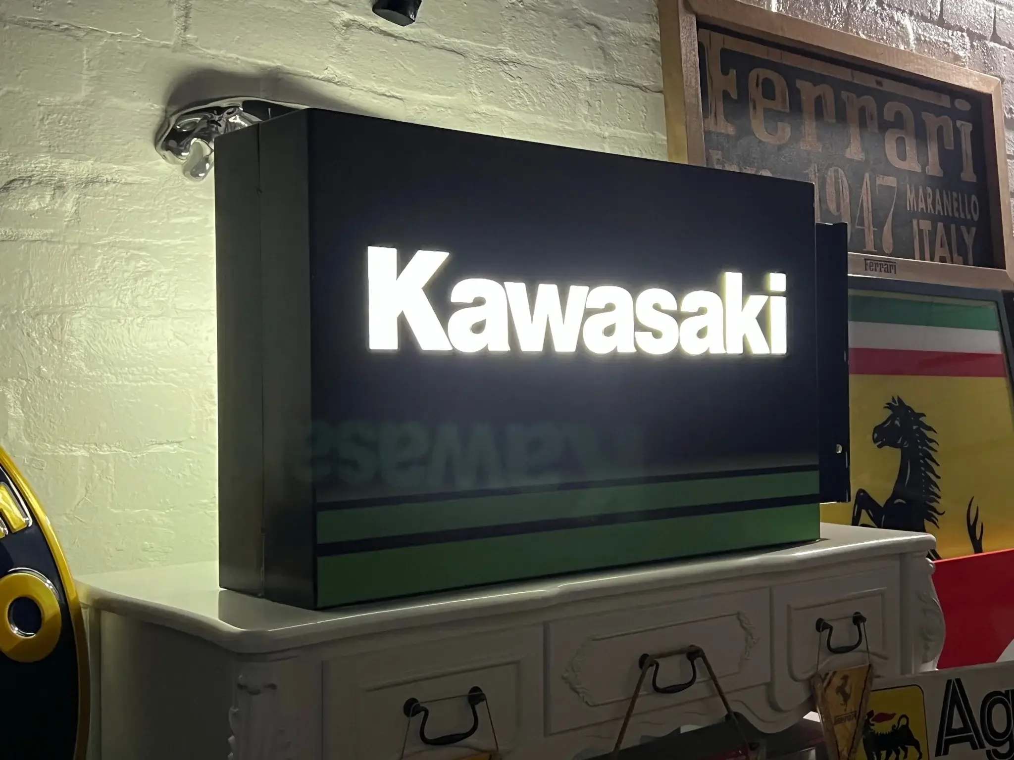 MP: Illuminated Double-Sided Kawasaki Sign | PCARMARKET