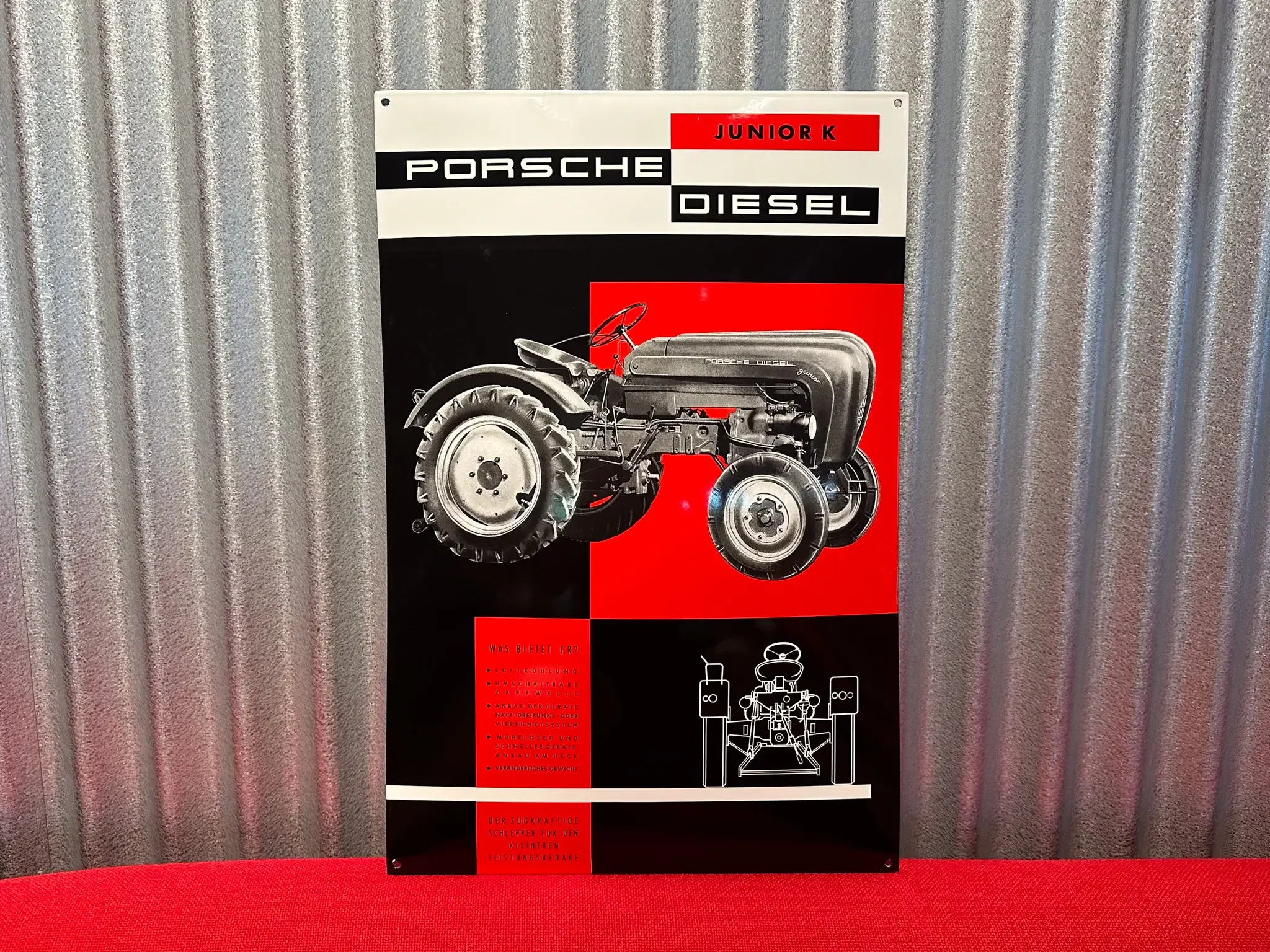 No Reserve Limited Edition Porsche Junior K Diesel Tractor Enamel Sign |  PCARMARKET, image size:2048x1536