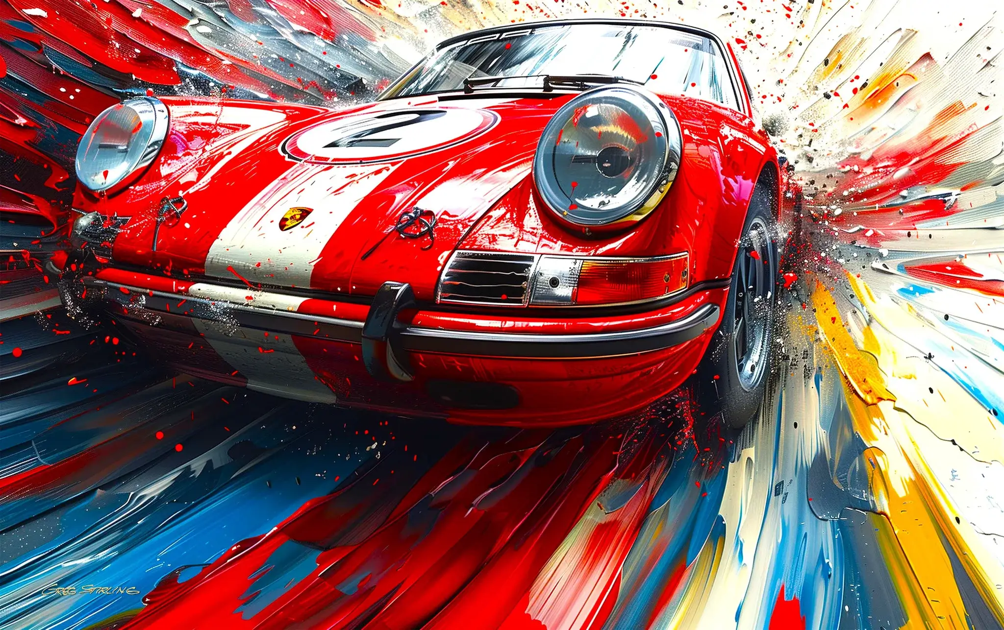 アートレア　４９枚まとめ売り No Reserve Red Porsche 911 #2 Art Work by Greg Stirling | PCARMARKET