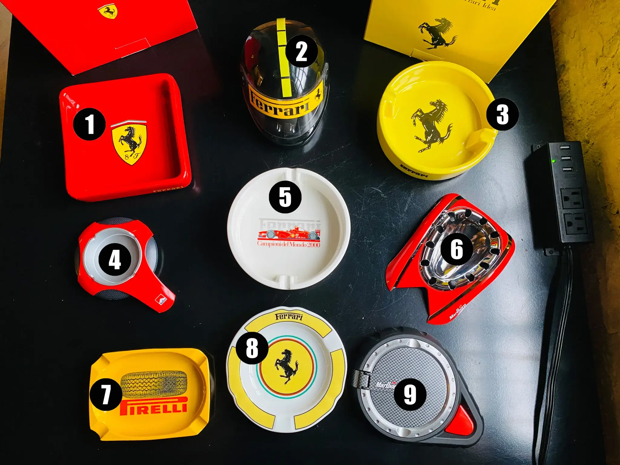 Collection of 9 vintage Ferrari & Marlboro Ashtrays | PCARMARKET