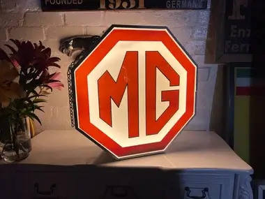 MP: 1960's Illuminated MG Dealership Double Sided Sign | PCARMARKET