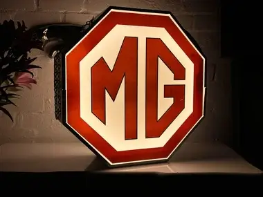 MP: 1960's Illuminated MG Dealership Double Sided Sign | PCARMARKET