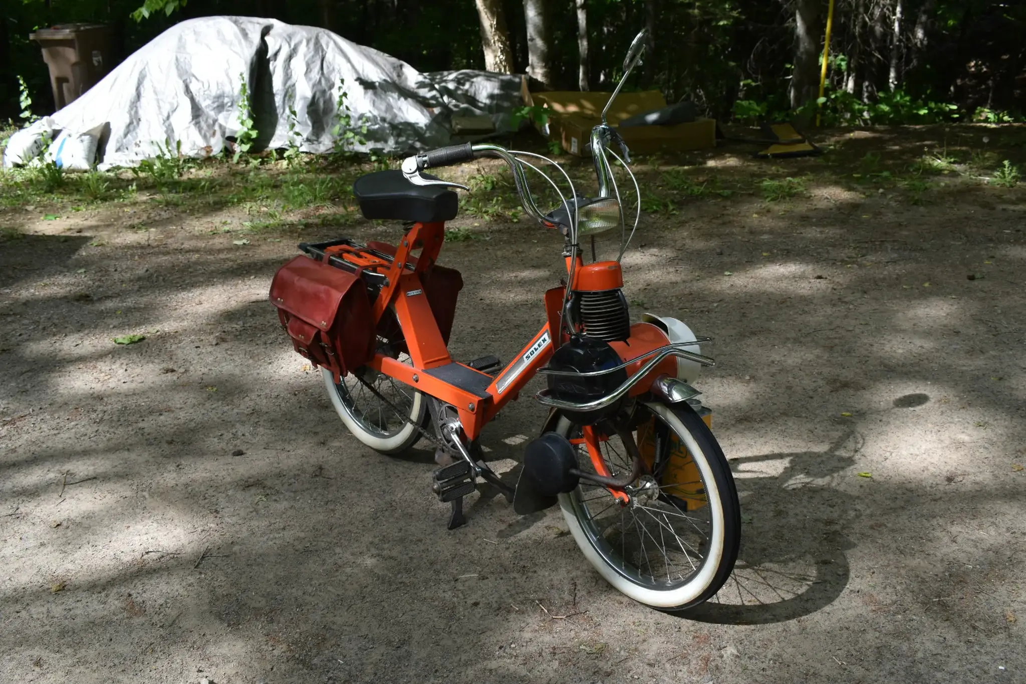 No Reserve Velo Solex Moped Saddle bag & Jerrycan Equipped