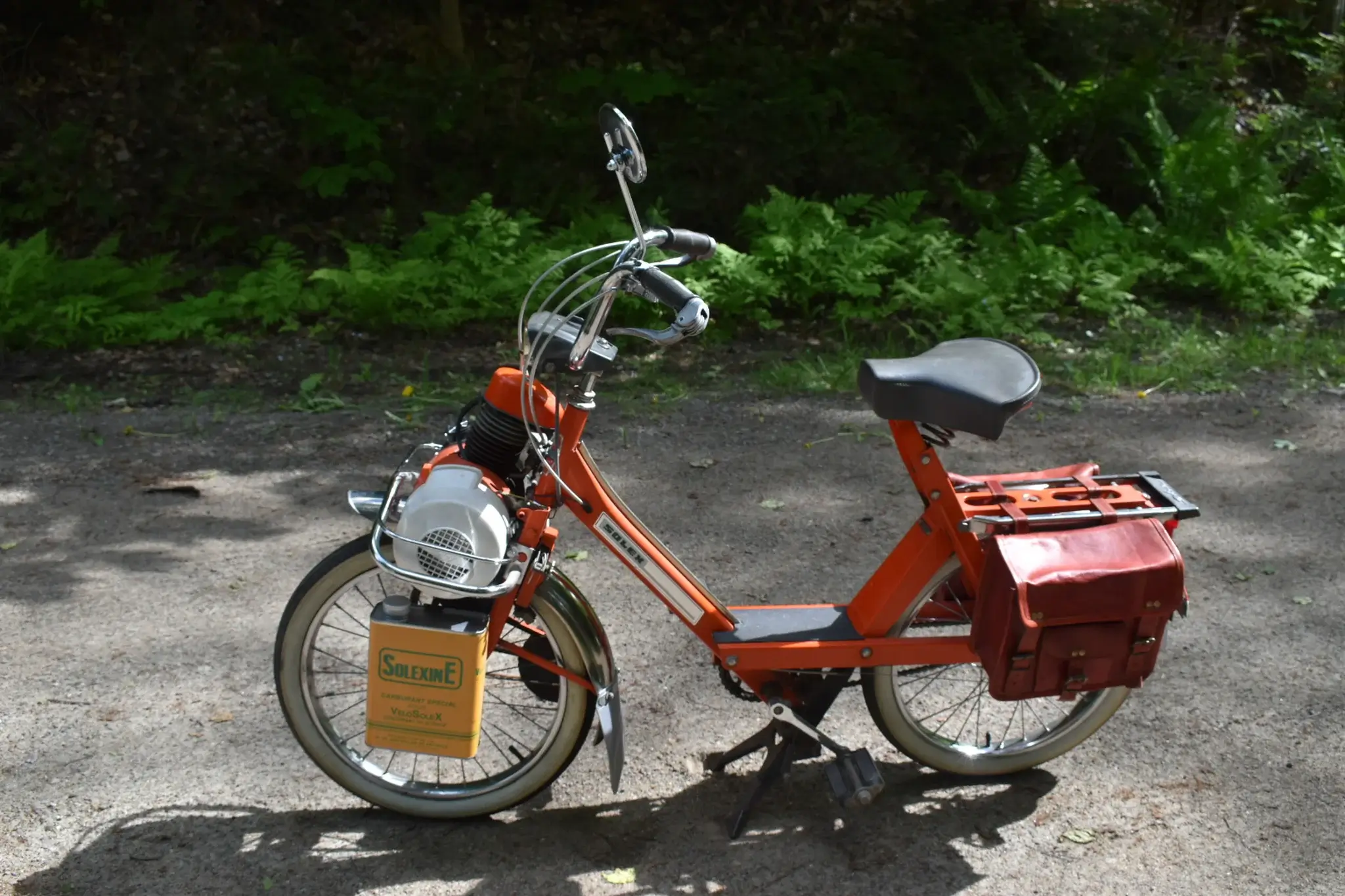 No Reserve Velo Solex Moped Saddle bag & Jerrycan Equipped