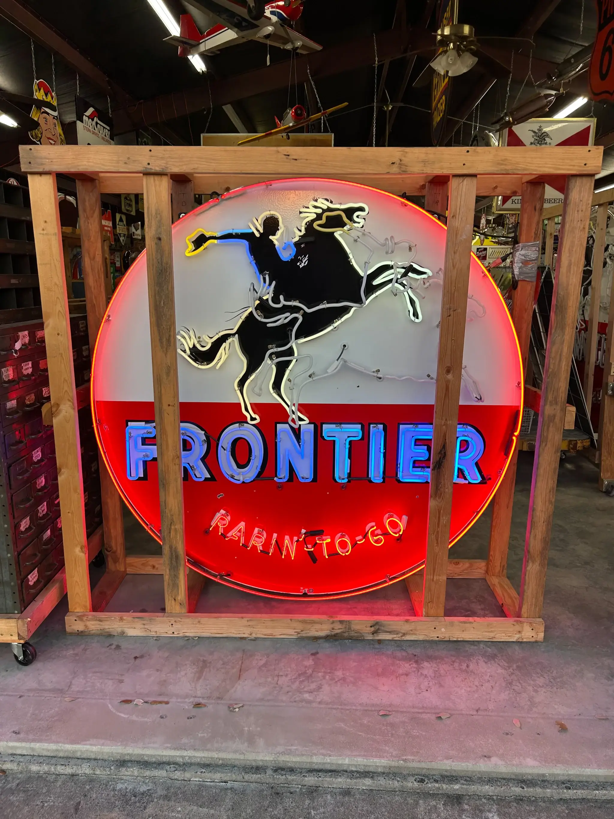 MP: TAC Authenticated Original 1960 Frontier Gas Neon Sign