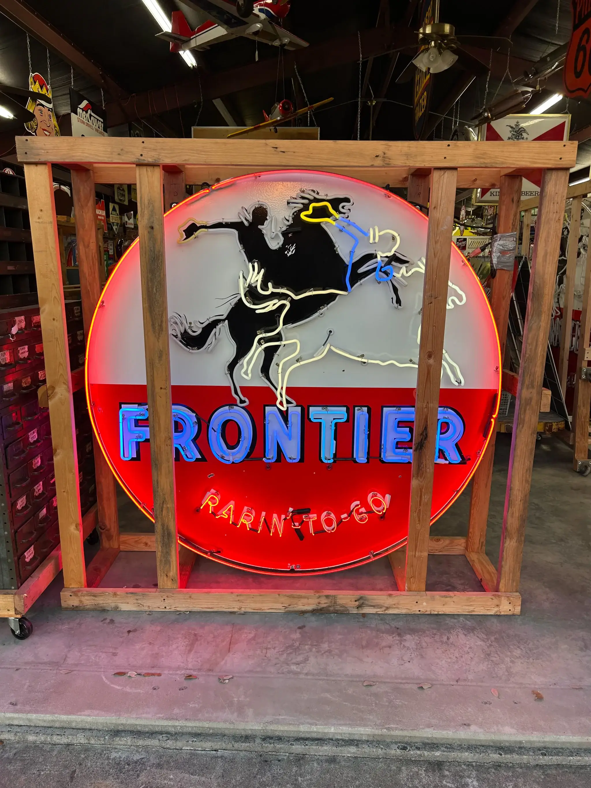 MP: TAC Authenticated Original 1960 Frontier Gas Neon Sign