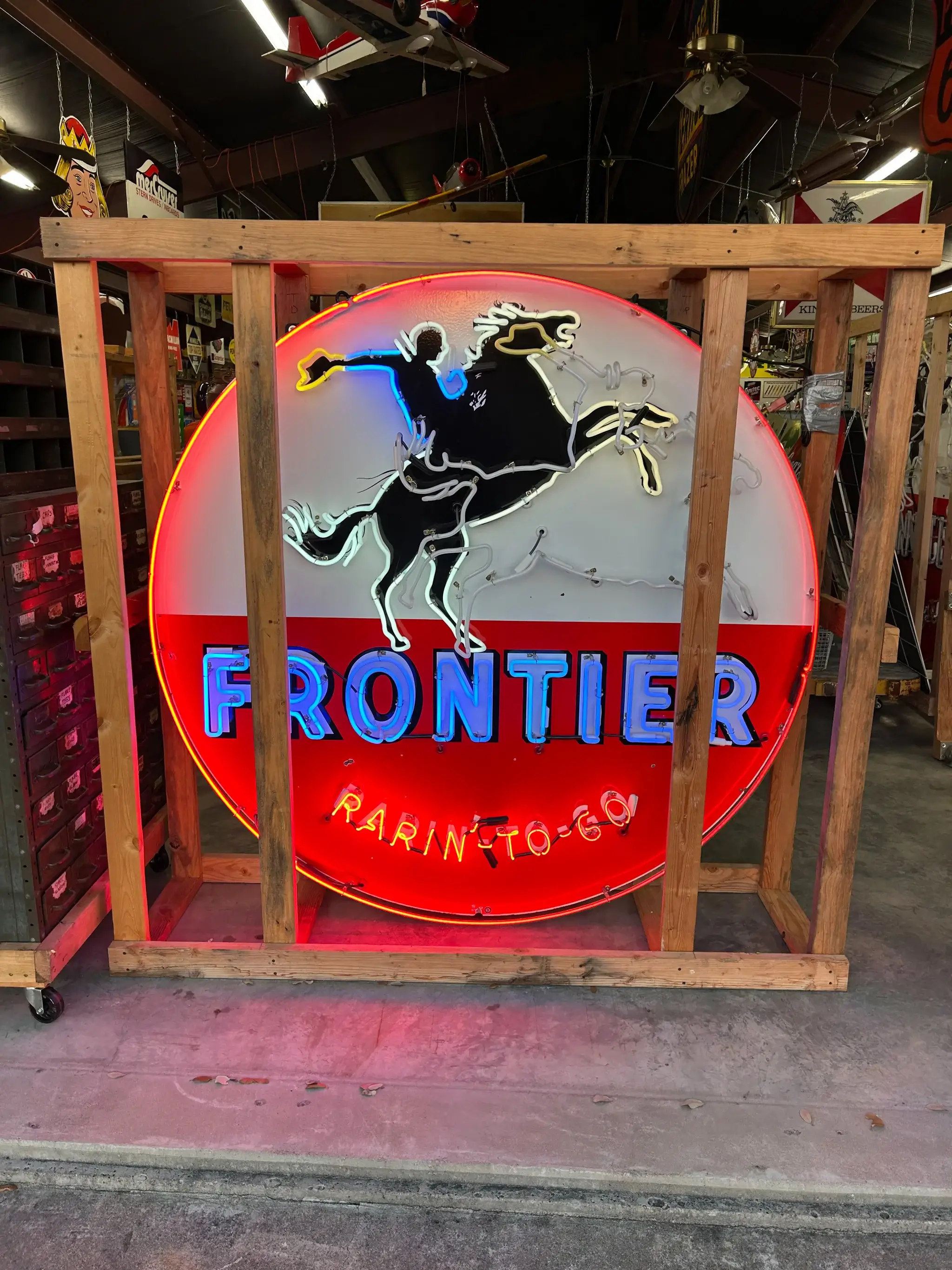 MP: TAC Authenticated Original 1960 Frontier Gas Neon Sign