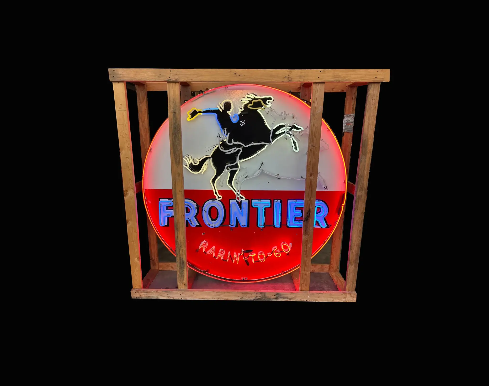 MP: TAC Authenticated Original 1960 Frontier Gas Neon Sign